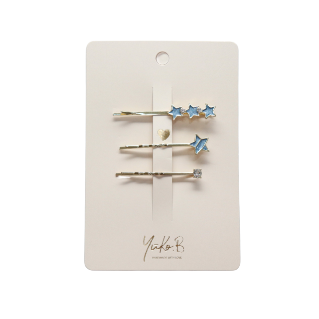 Barrettes à cheveux - Trio Etoilé - Blue — Yuko B.