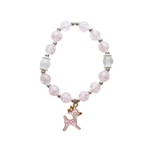 Bracelet de perles roses pour enfants - Biche — Yuko B.