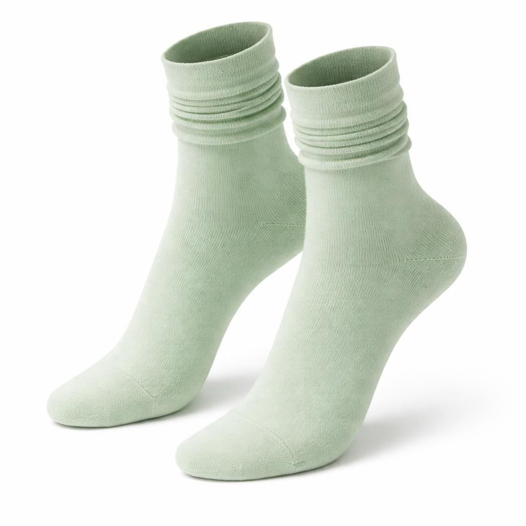 Chaussettes Premium Soft Touch en Coton Pur - Menthe détail — Yuko B.