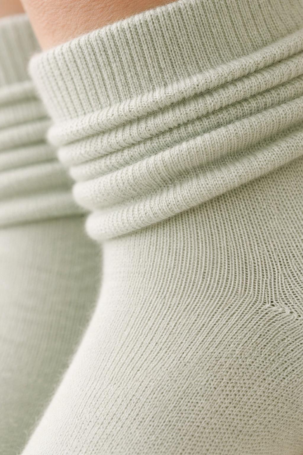Chaussettes Premium Soft Touch en Coton Pur - Menthe vue de face — Yuko B.