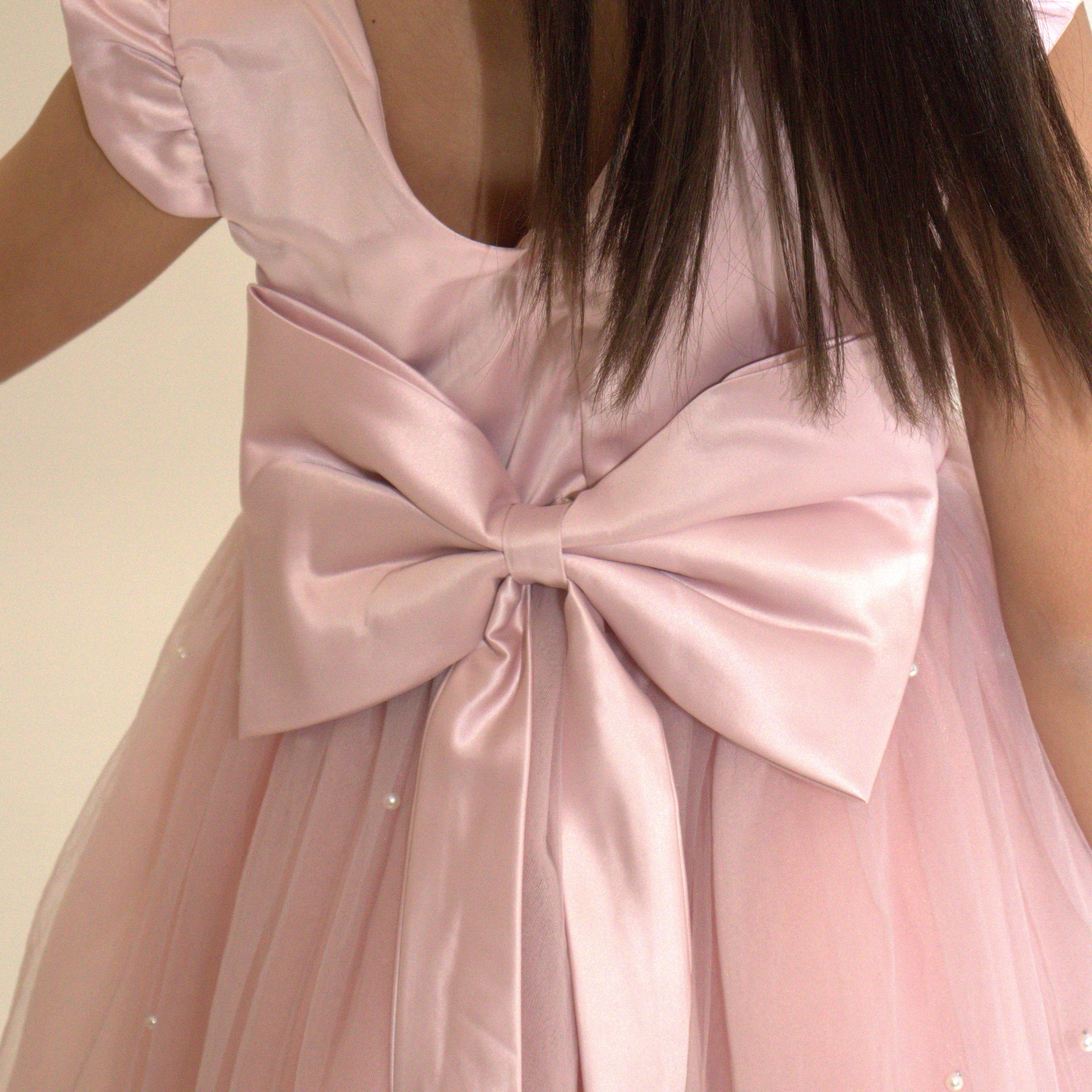 Robe de cérémonie ALICE - Rose - Taille: 150 cm (9/10 ans) zoom matière — Yuko B.