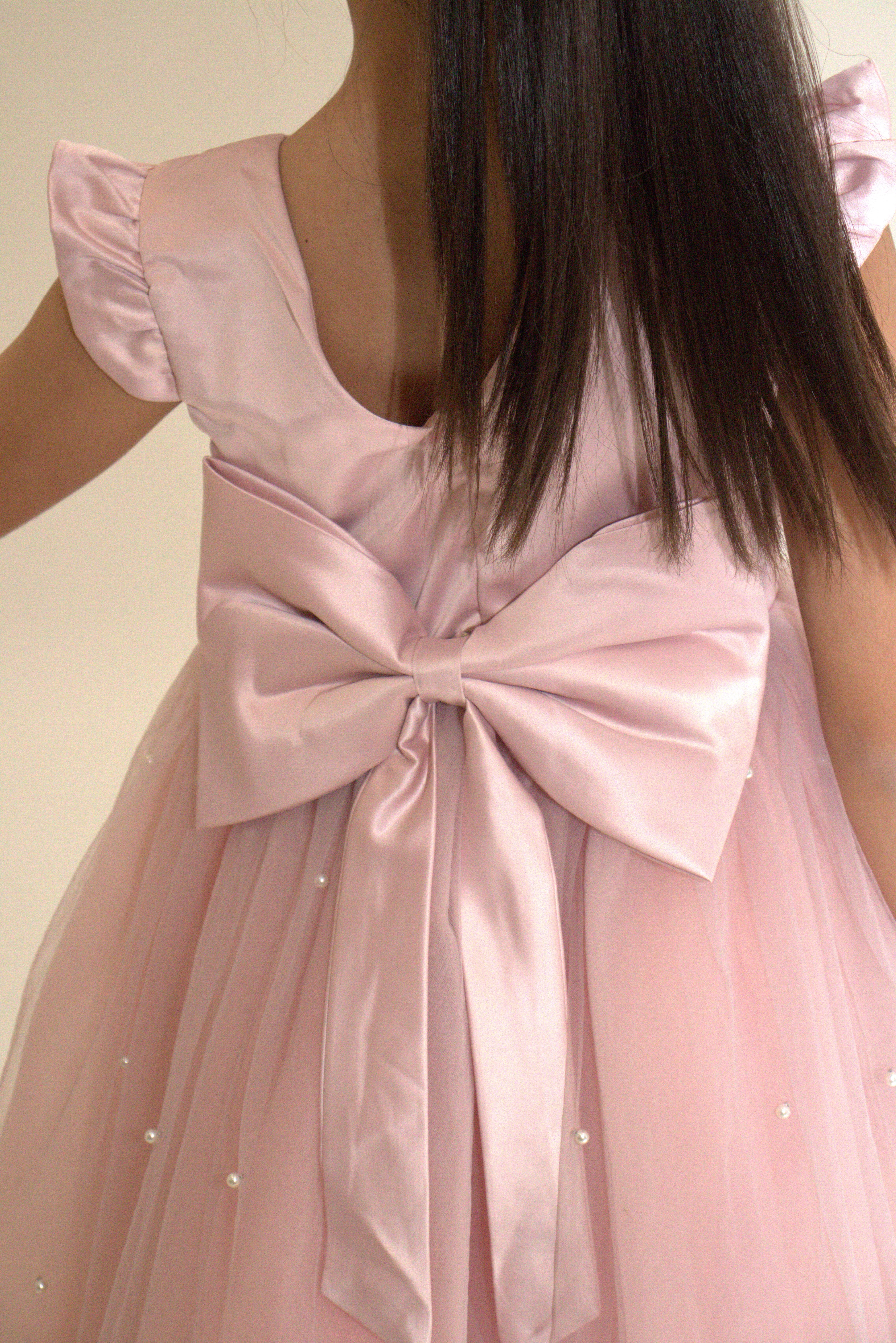 Robe de cérémonie ALICE - Rose - Taille: 150 cm (9/10 ans) zoom matière — Yuko B.