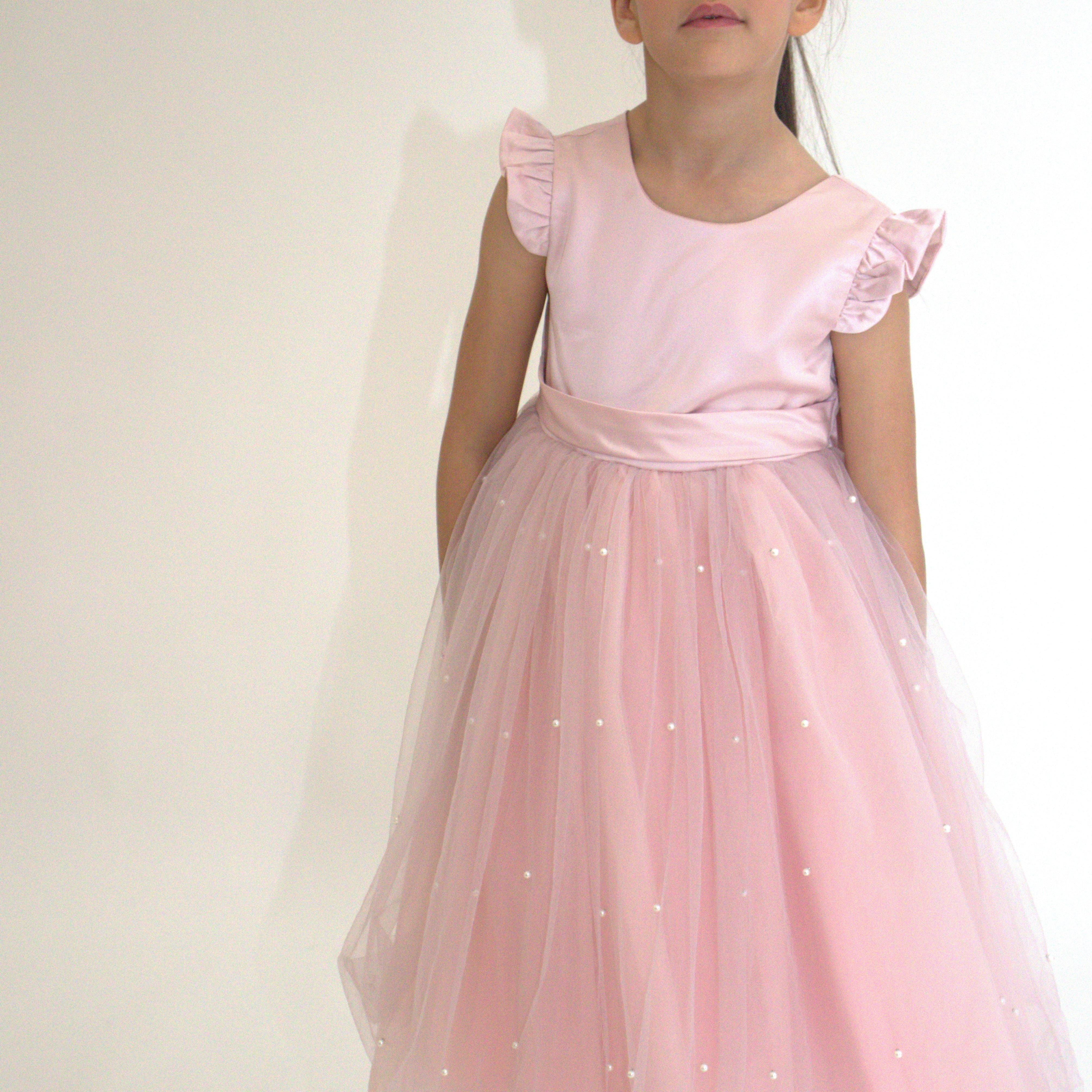 Robe de cérémonie ALICE - Rose - Taille: 130 cm (7/8 ans) ouvert — Yuko B.