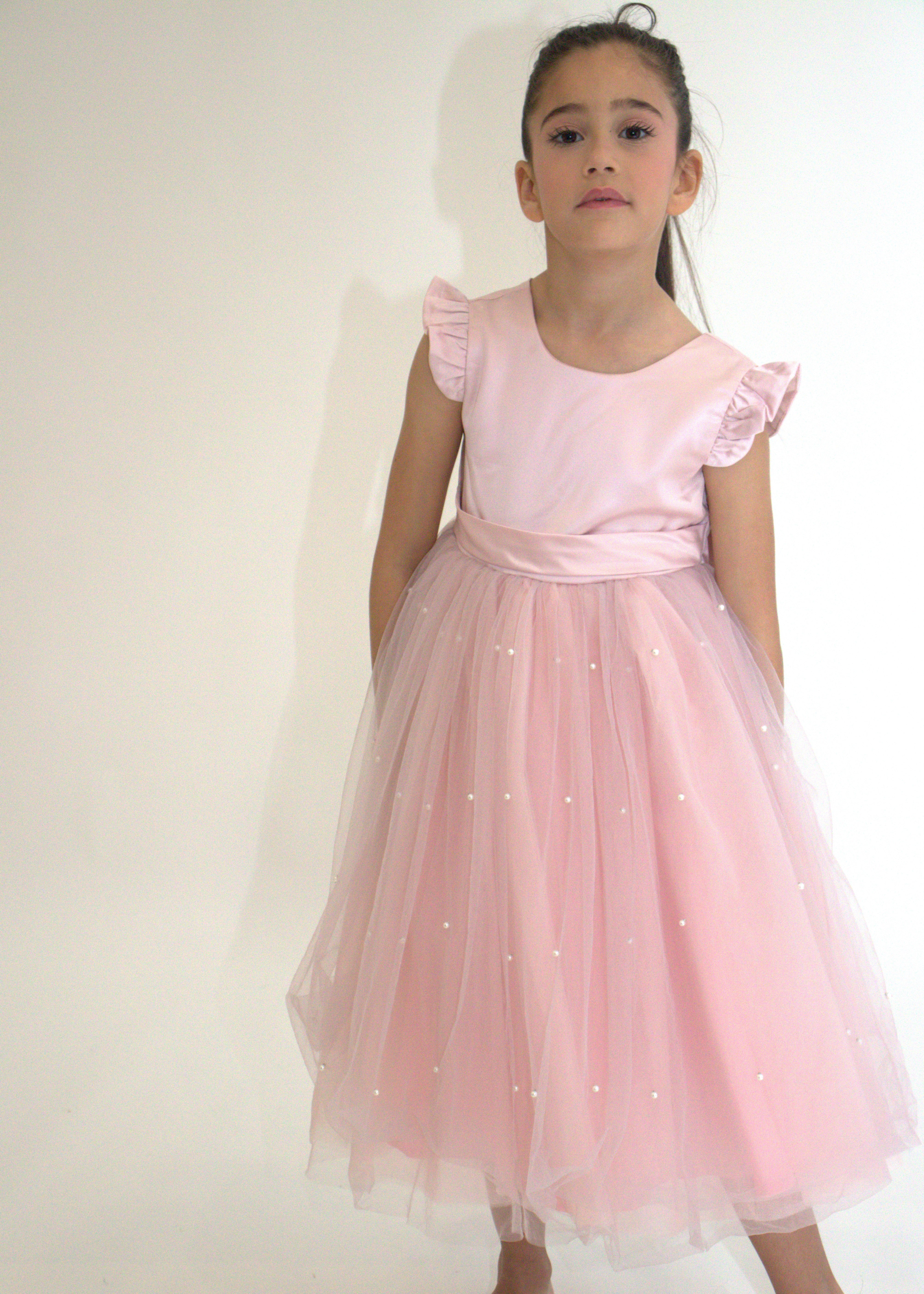Robe de cérémonie ALICE - Rose - Taille: 130 cm (7/8 ans) ouvert — Yuko B.