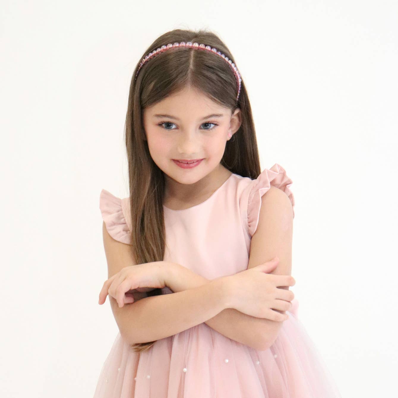 Robe de cérémonie ALICE - Rose - Taille: 130 cm (7/8 ans) vue de face — Yuko B.