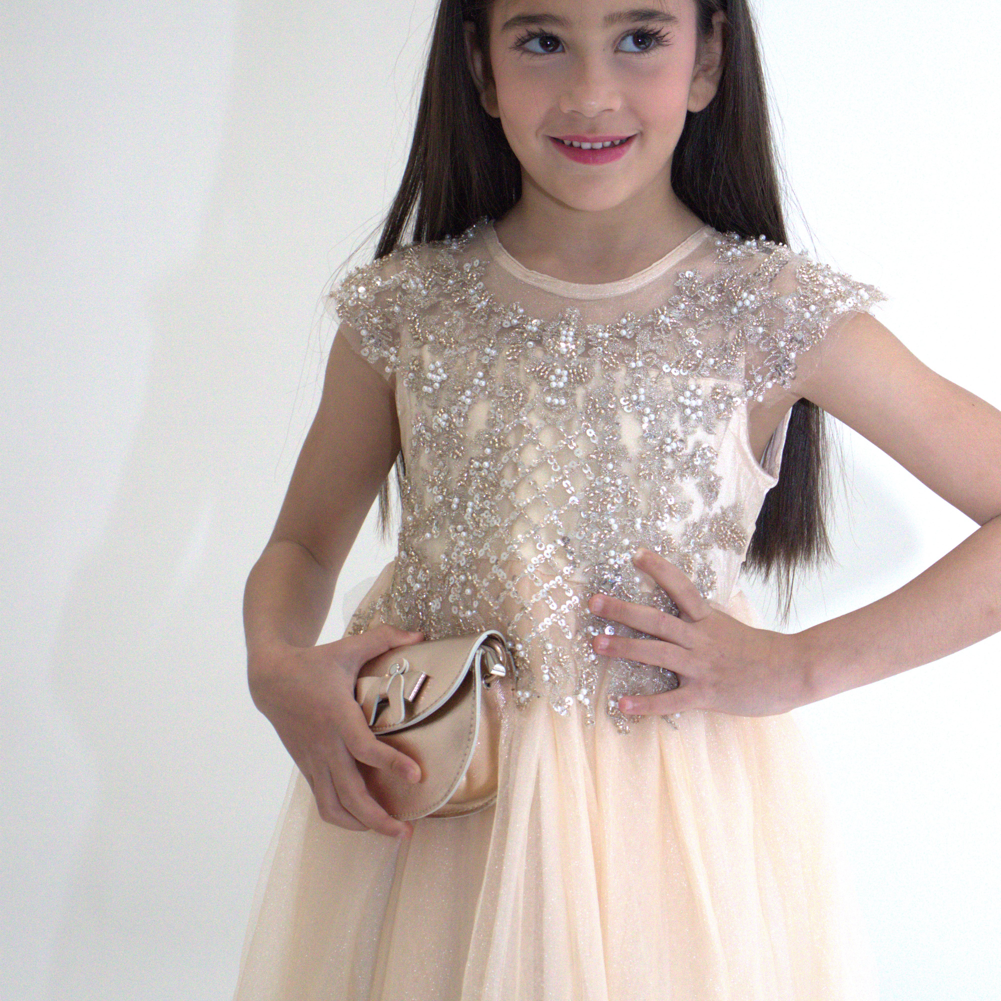 Robe de Cérémonie ANABELLA - Pêche — accessoire enfant Yuko B.