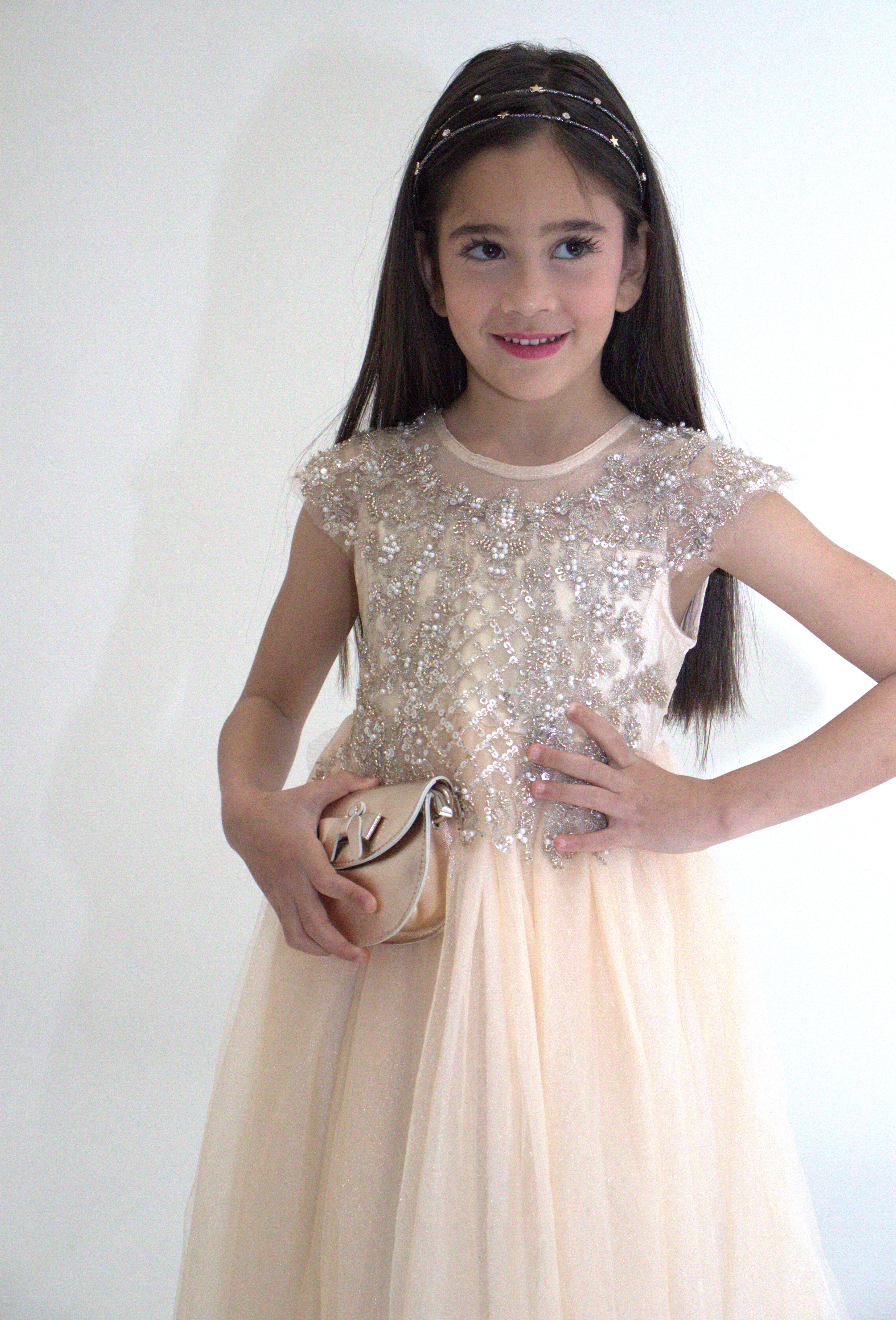 Robe de Cérémonie ANABELLA - Pêche — accessoire enfant Yuko B.