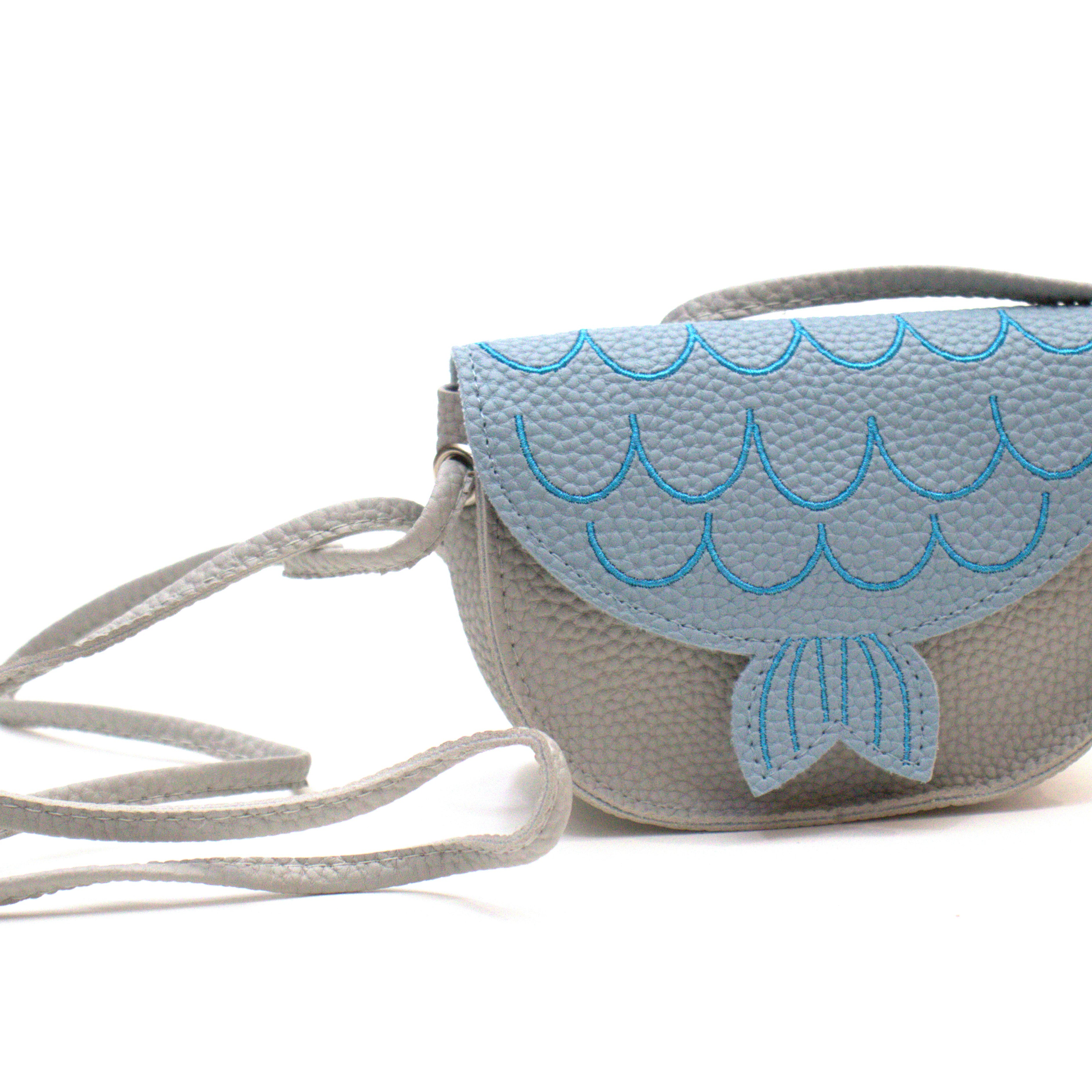 Sac bandoulière réglable animal pour enfant "sirène" - Asnee Bleu - Yuko B.