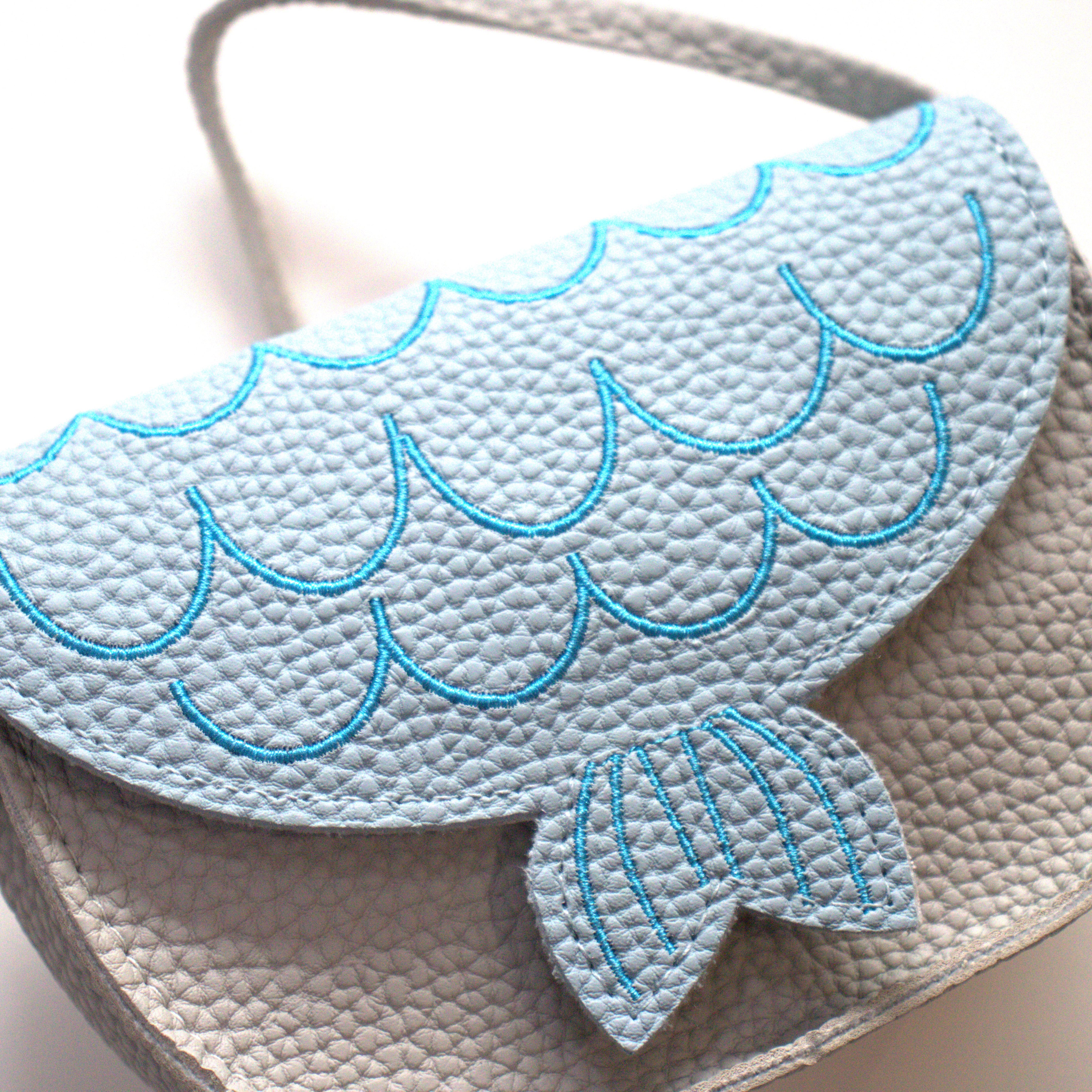 Sac bandoulière réglable animal pour enfant "sirène" - Asnee Bleu - Yuko B.