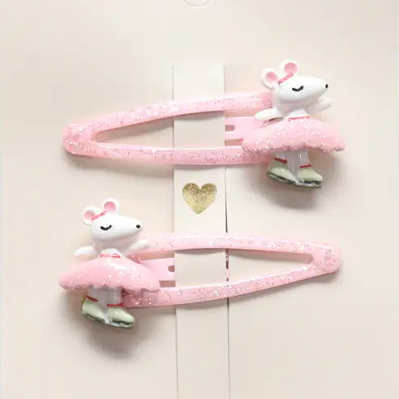 Barrettes à cheveux - Danseuses petites souries Ballerinas vue de face — Yuko B.