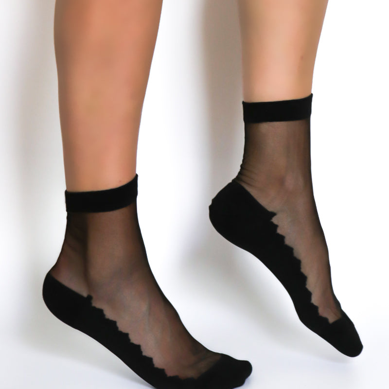 Chaussettes en voile transparant resistant - Be a Queen - Black - Yuko B.