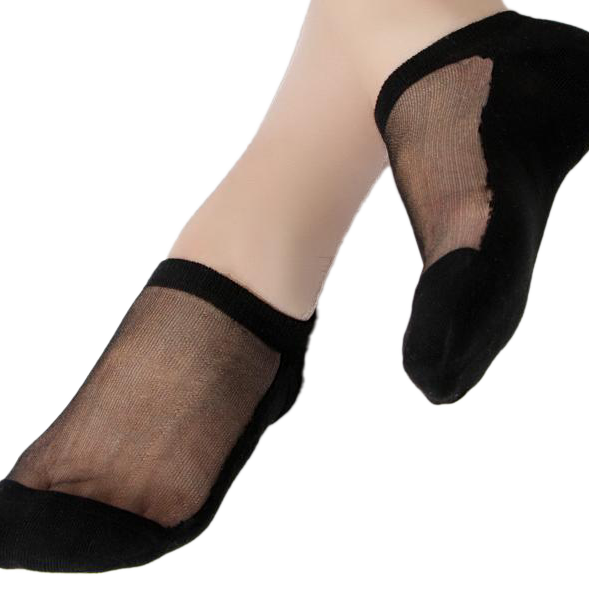 Be a Queen - Noir - Socquette pour femmes en voile ultra-résistant vue de face — Yuko B.