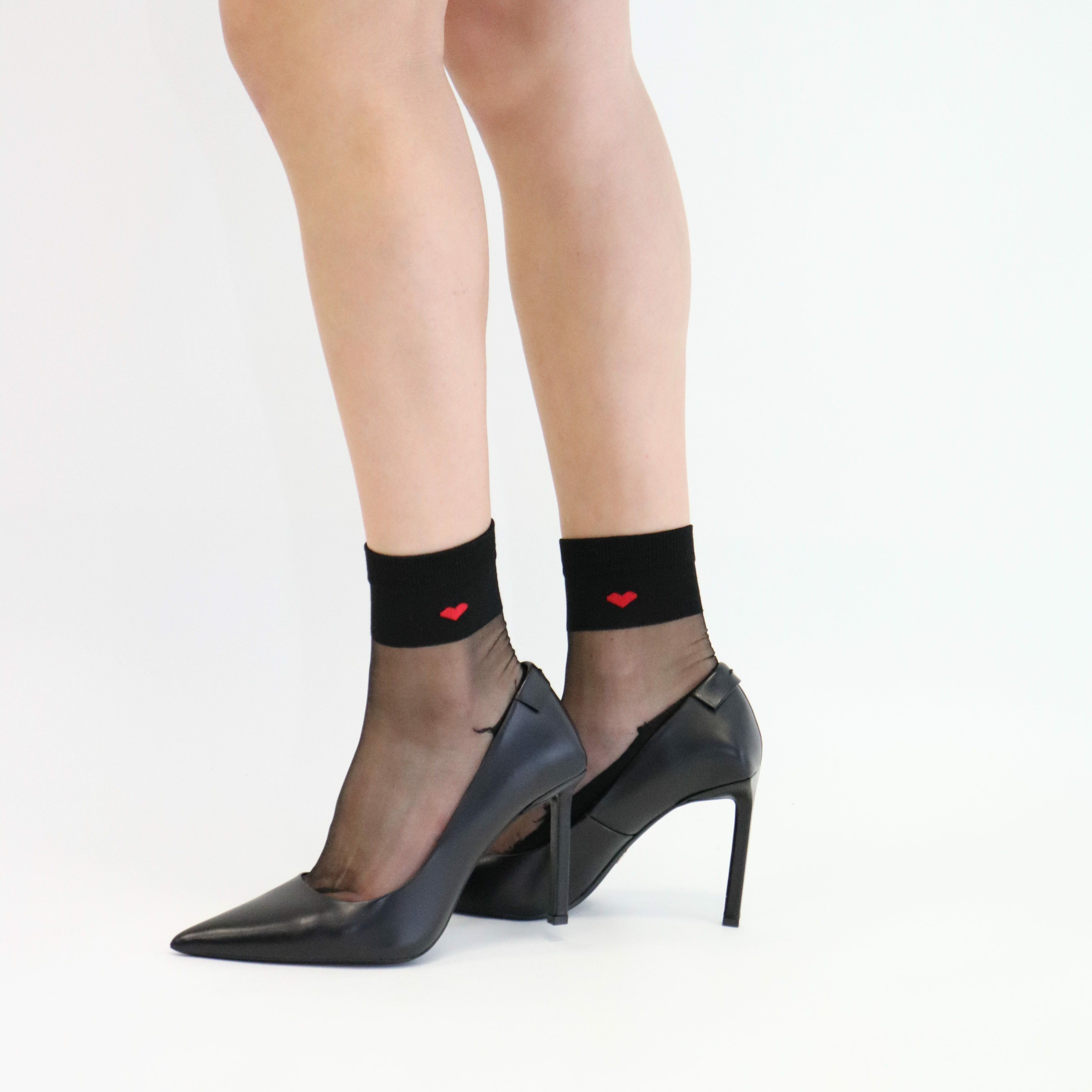Chaussettes Chaussettes en voile resistant - Be my Valentine - Black - Yuko B.