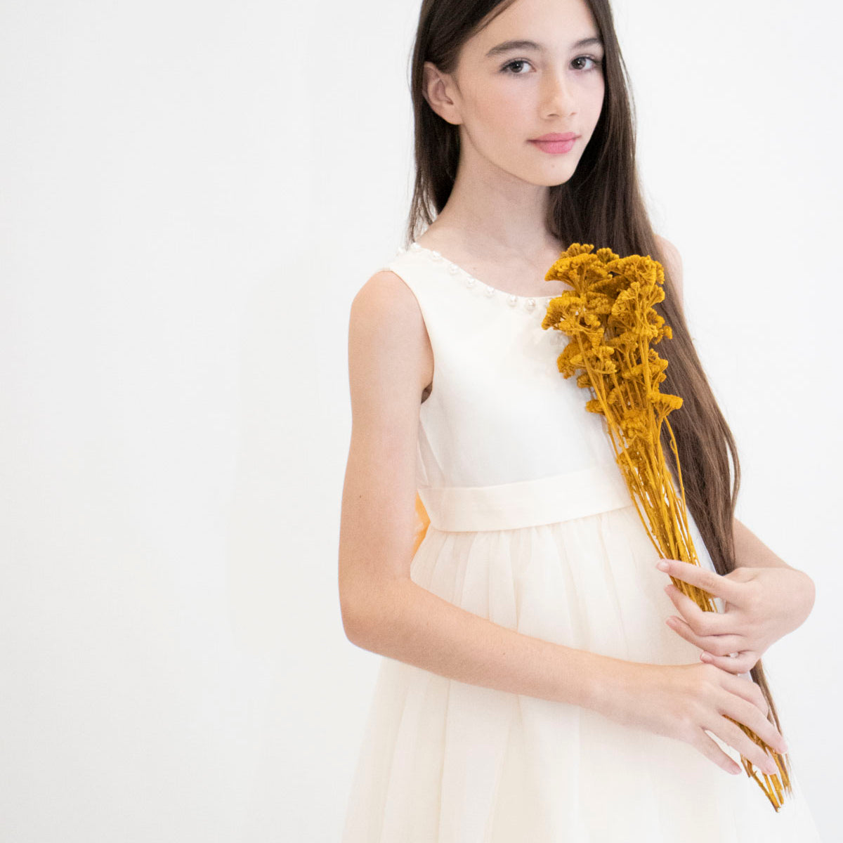 Robe de cérémonie CARMELINE - Beige - Taille: 130 cm (7/8 ans) — accessoire enfant Yuko B.