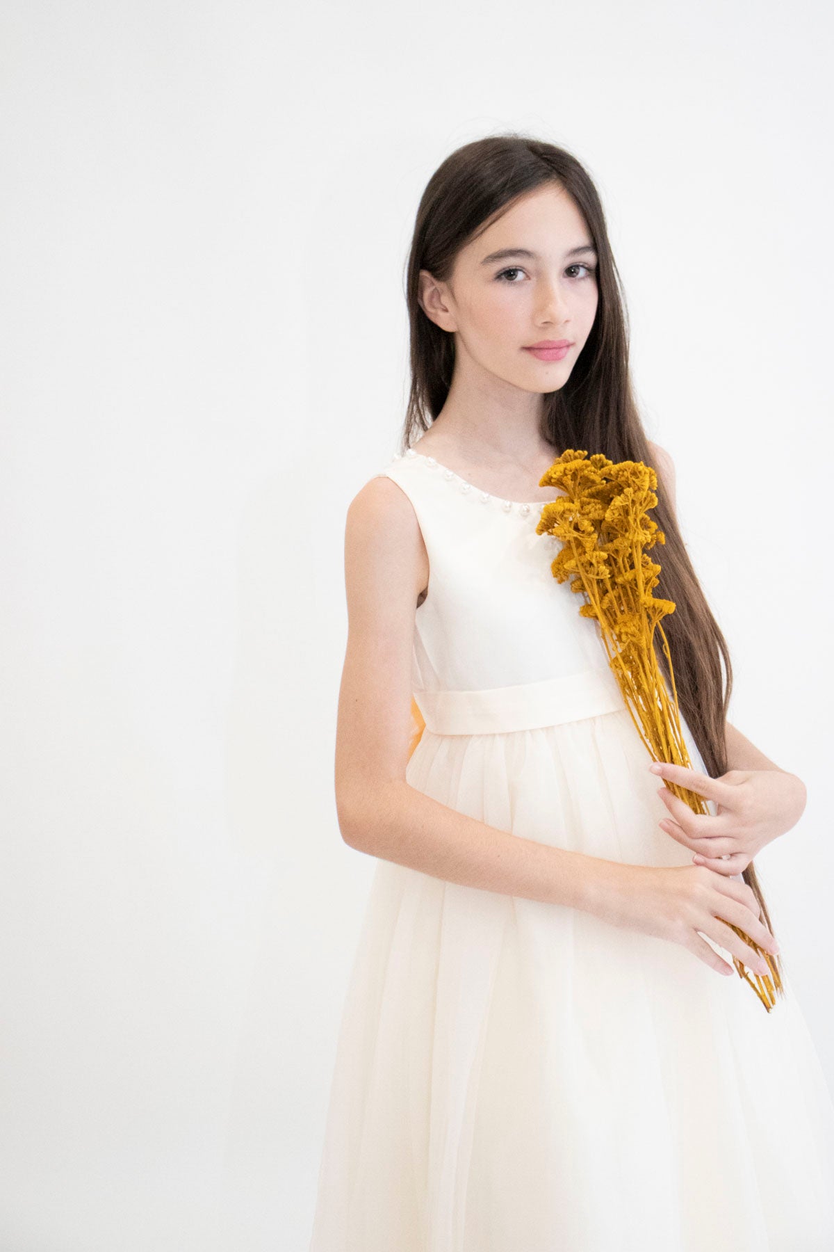 Robe de cérémonie CARMELINE - Beige - Taille: 130 cm (7/8 ans) — accessoire enfant Yuko B.
