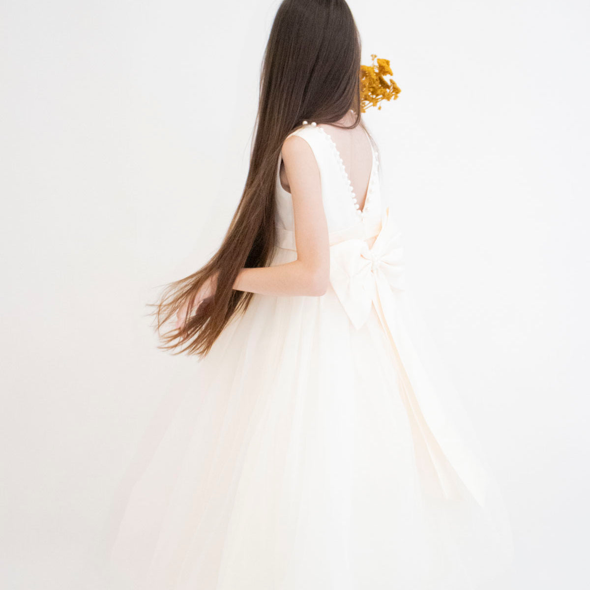 Robe de cérémonie CARMELINE - Beige - Taille: 130 cm (7/8 ans) — accessoire enfant Yuko B.