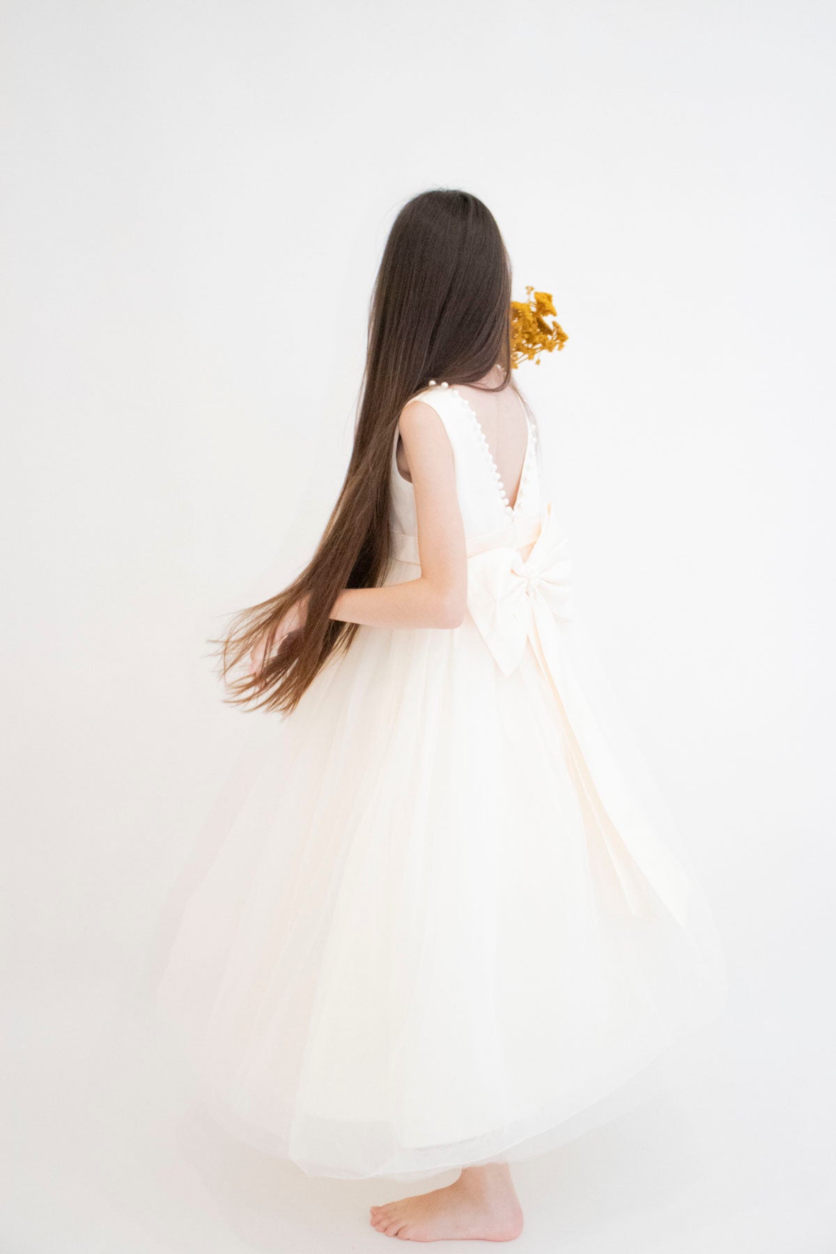 Robe de cérémonie CARMELINE - Beige - Taille: 130 cm (7/8 ans) — accessoire enfant Yuko B.