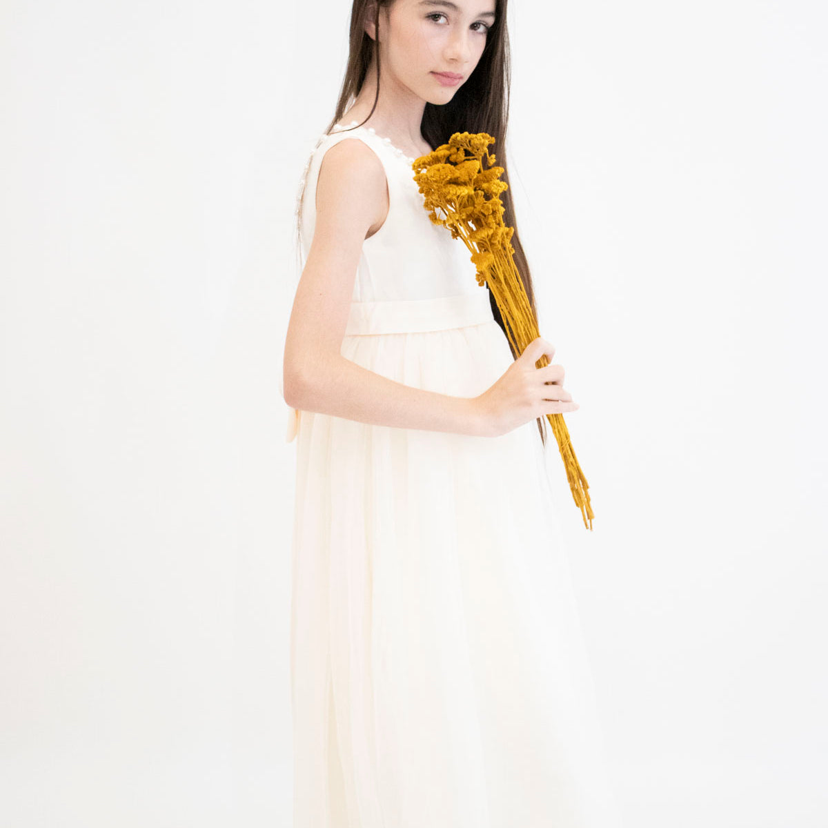 Robe de cérémonie CARMELINE - Beige - Taille: 130 cm (7/8 ans) — accessoire enfant Yuko B.