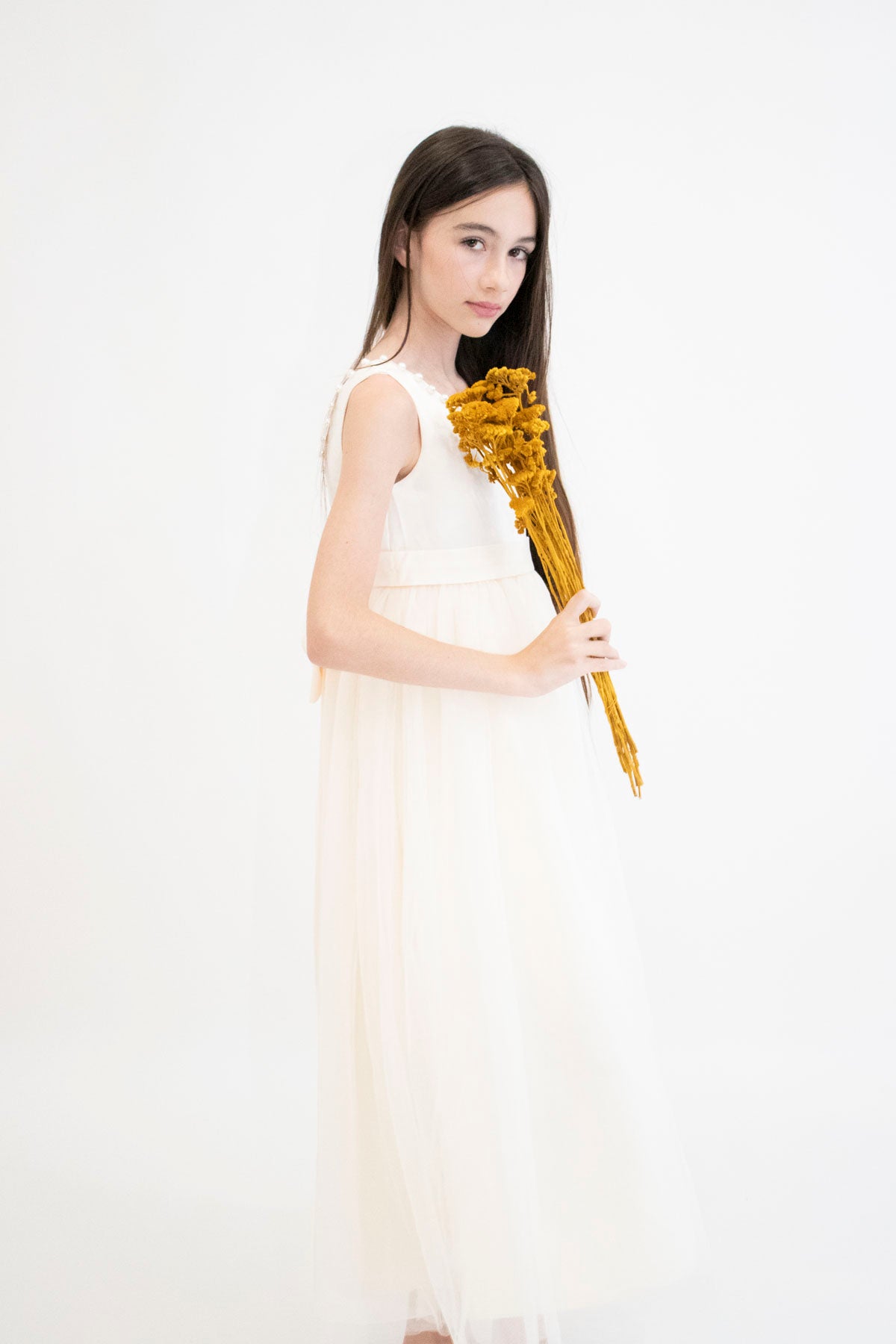 Robe de cérémonie CARMELINE - Beige - Taille: 130 cm (7/8 ans) — accessoire enfant Yuko B.