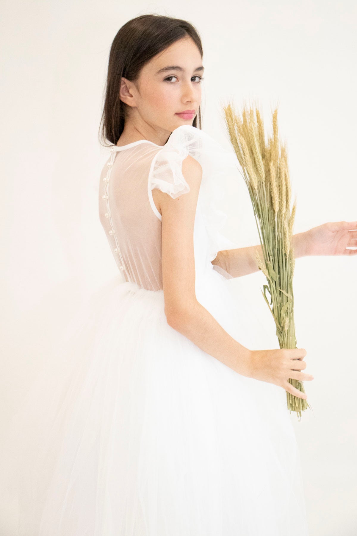 Robe de cérémonie CLARA - Blanche - Taille: 120 cm (4/5 ans) ouvert — Yuko B.