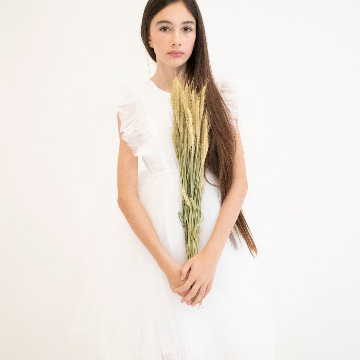 Robe de cérémonie CLARA - Blanche - Taille: 130 cm(7/8 ans) vue de côté — Yuko B.