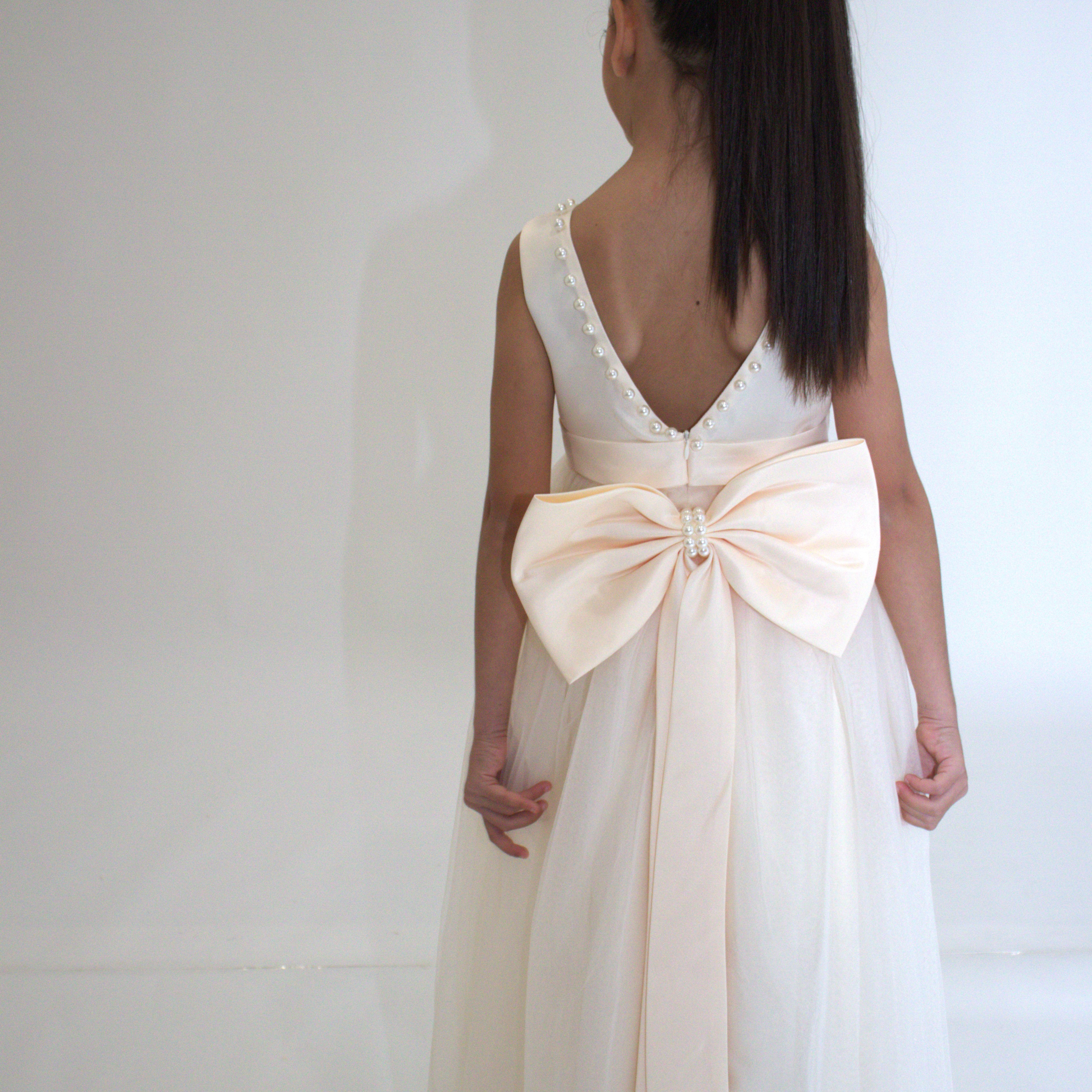 Robe de cérémonie CARMELINE - Beige - Taille: 130 cm (7/8 ans) — accessoire enfant Yuko B.