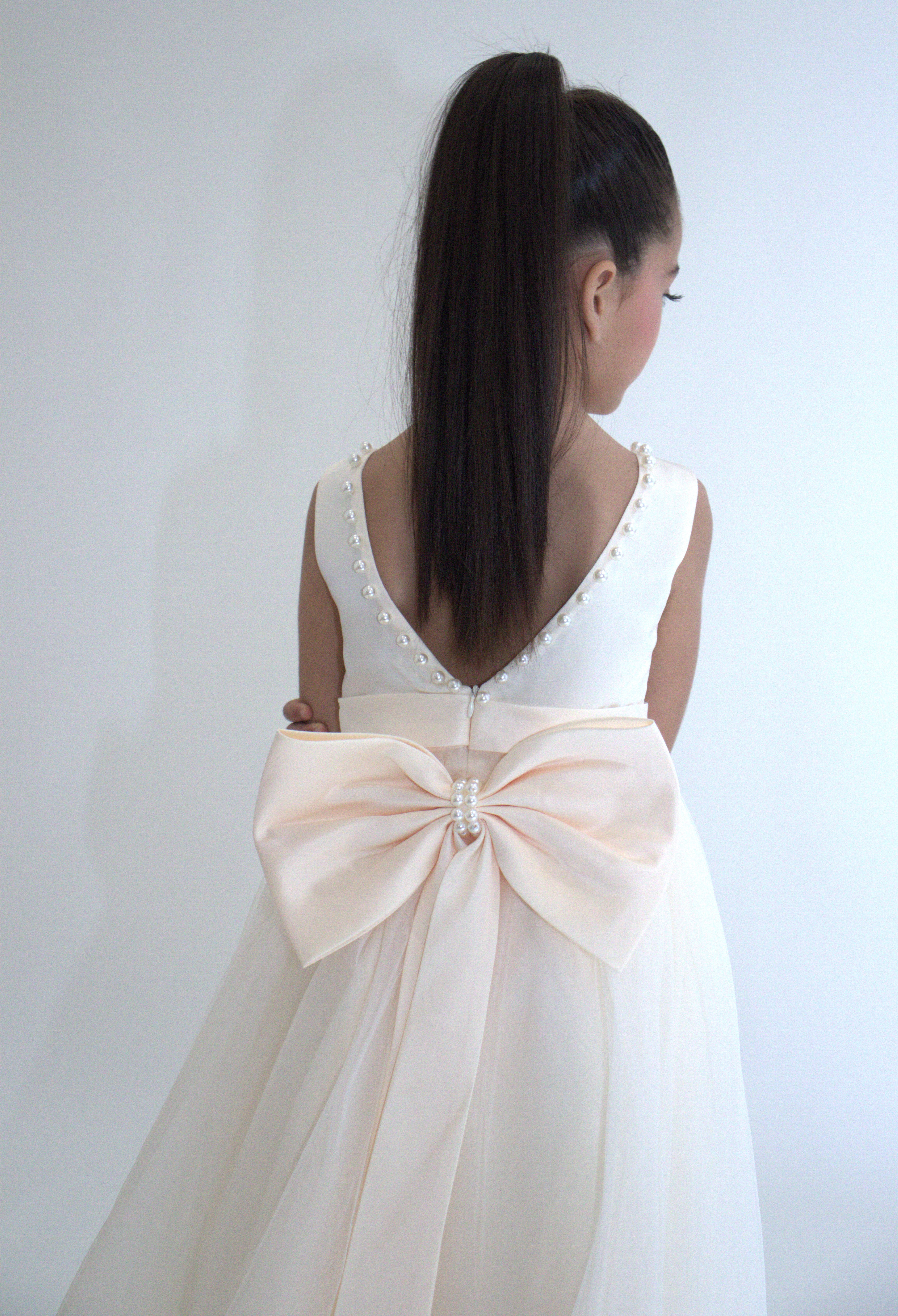 Robe de cérémonie CARMELINE - Beige - Taille: 130 cm (7/8 ans) avec accessoires — Yuko B.