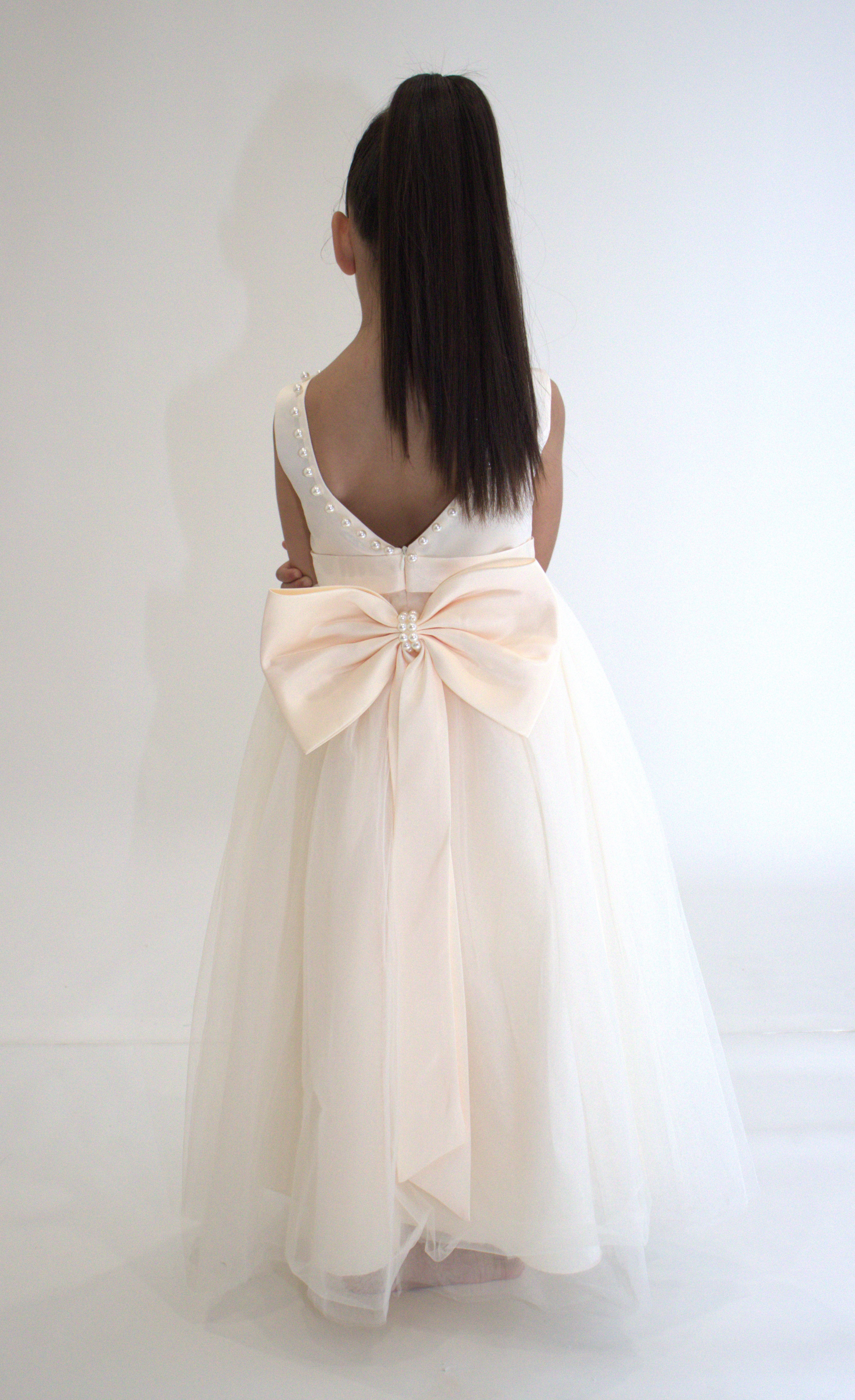 Robe de cérémonie CARMELINE - Beige - Taille: 130 cm (7/8 ans) — accessoire enfant Yuko B.