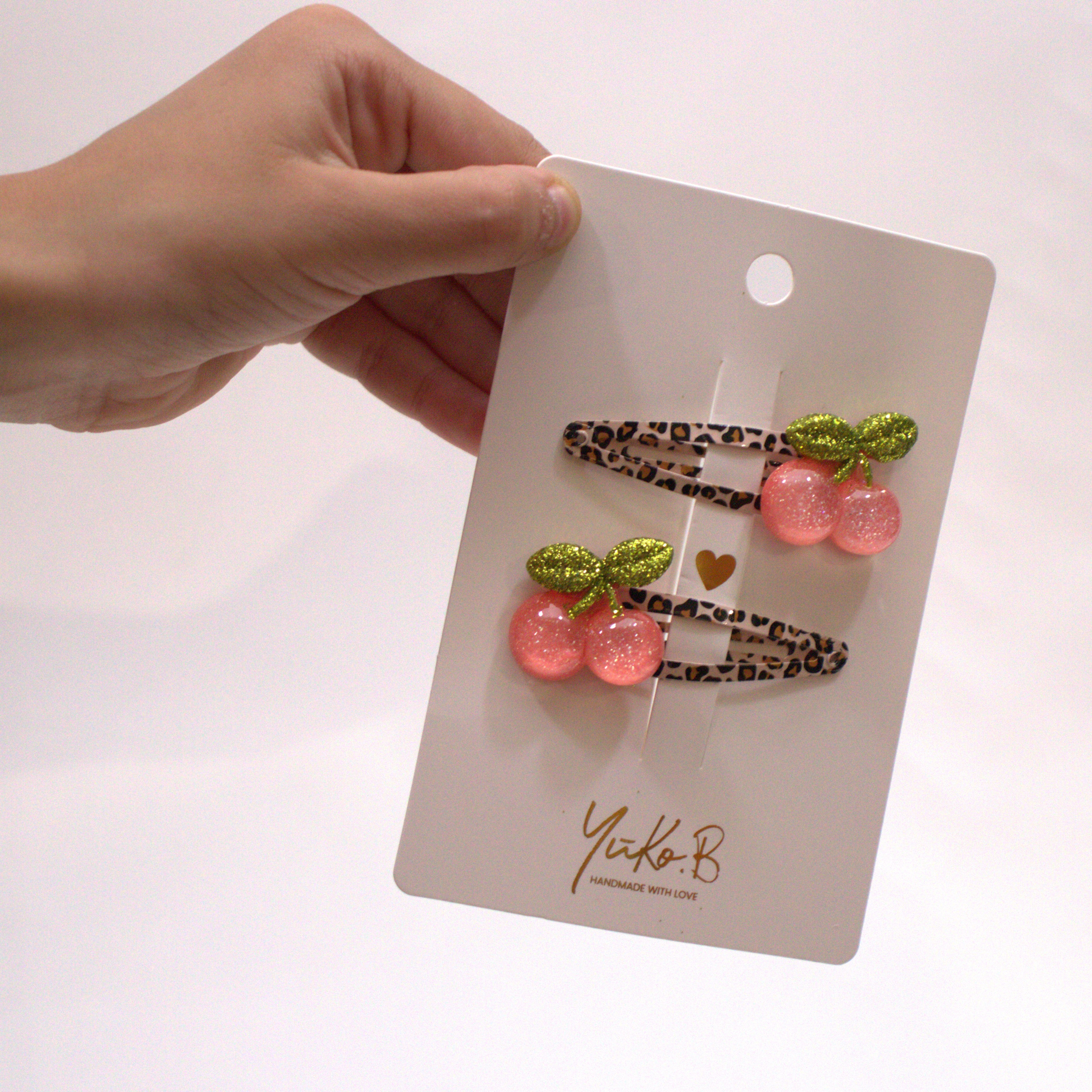 Barrettes Cherries - Cerises - Nouveauté! zoom matière — Yuko B.