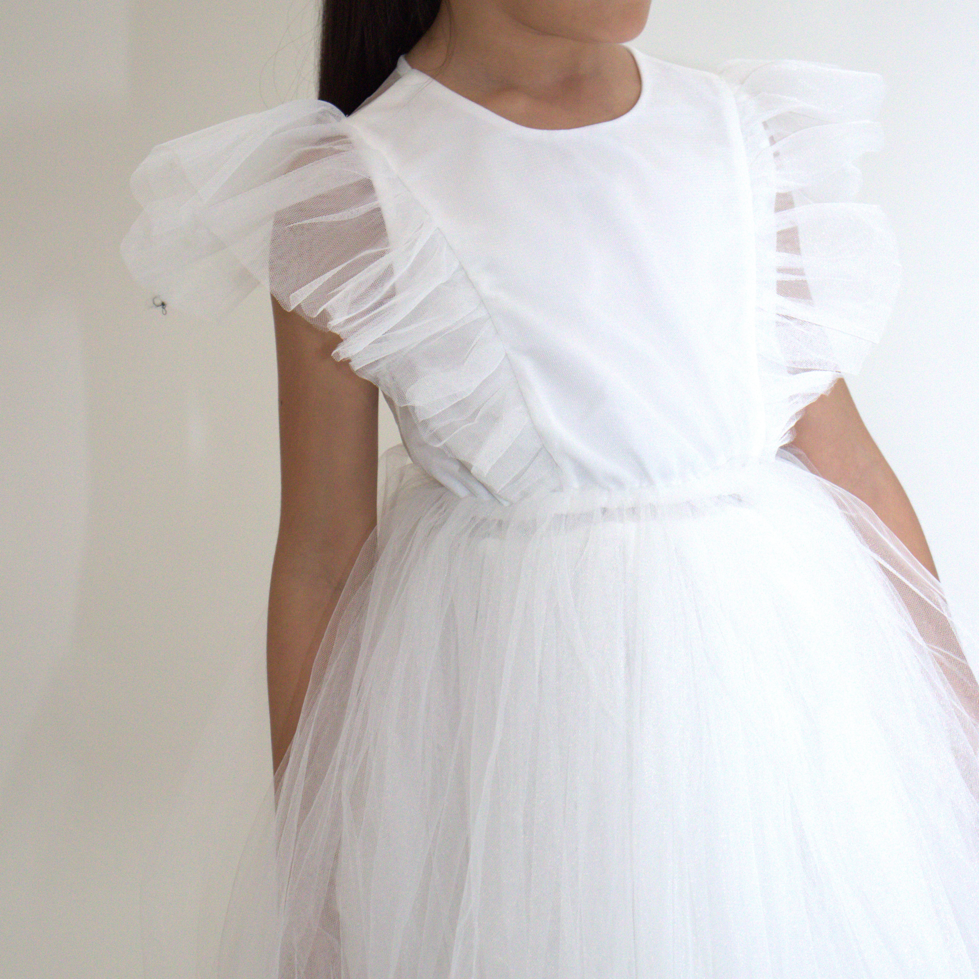 Robe de cérémonie CLARA - Blanche - Taille: 130 cm(7/8 ans) — accessoire enfant Yuko B.