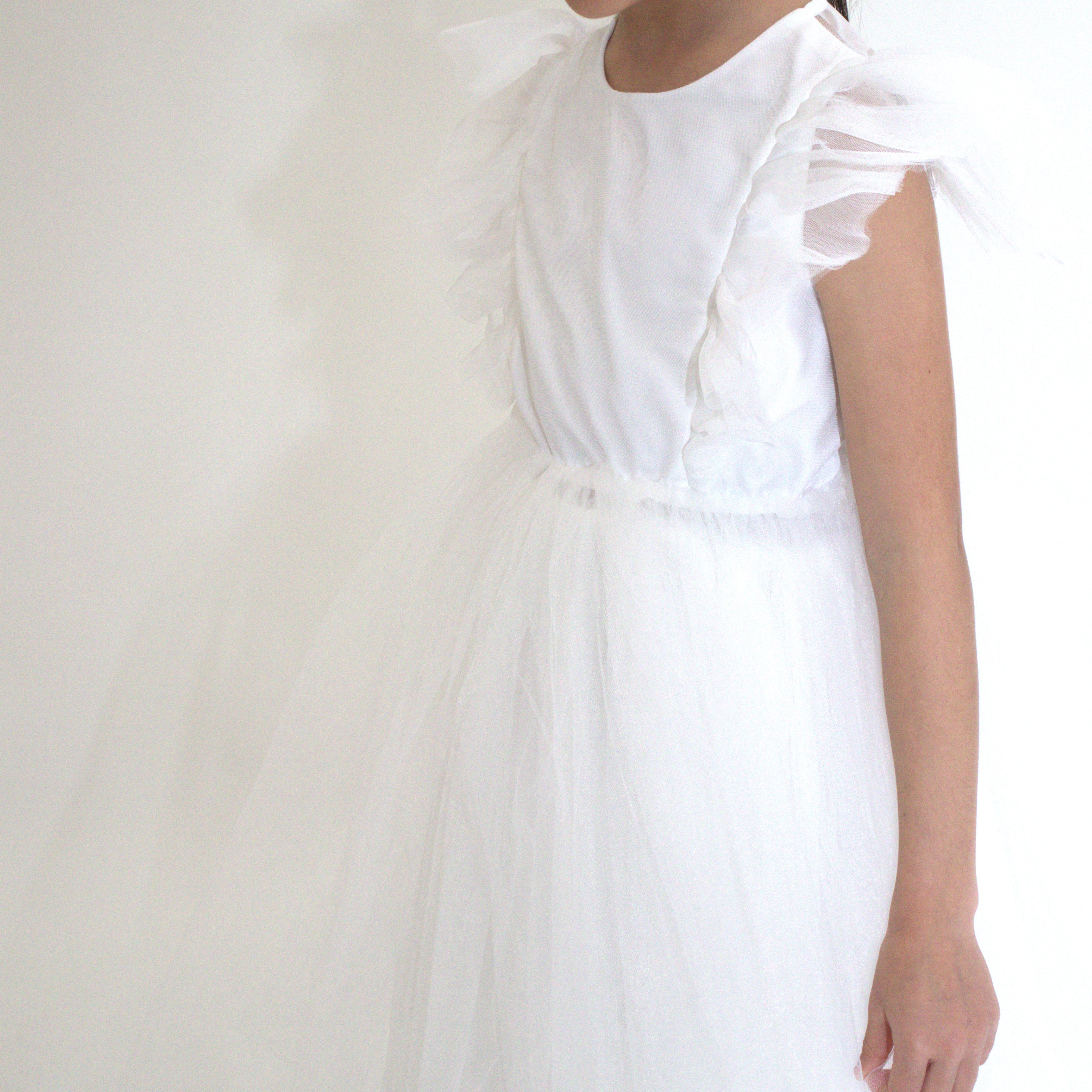Robe de cérémonie CLARA - Blanche - Taille: 130 cm(7/8 ans) — accessoire enfant Yuko B.