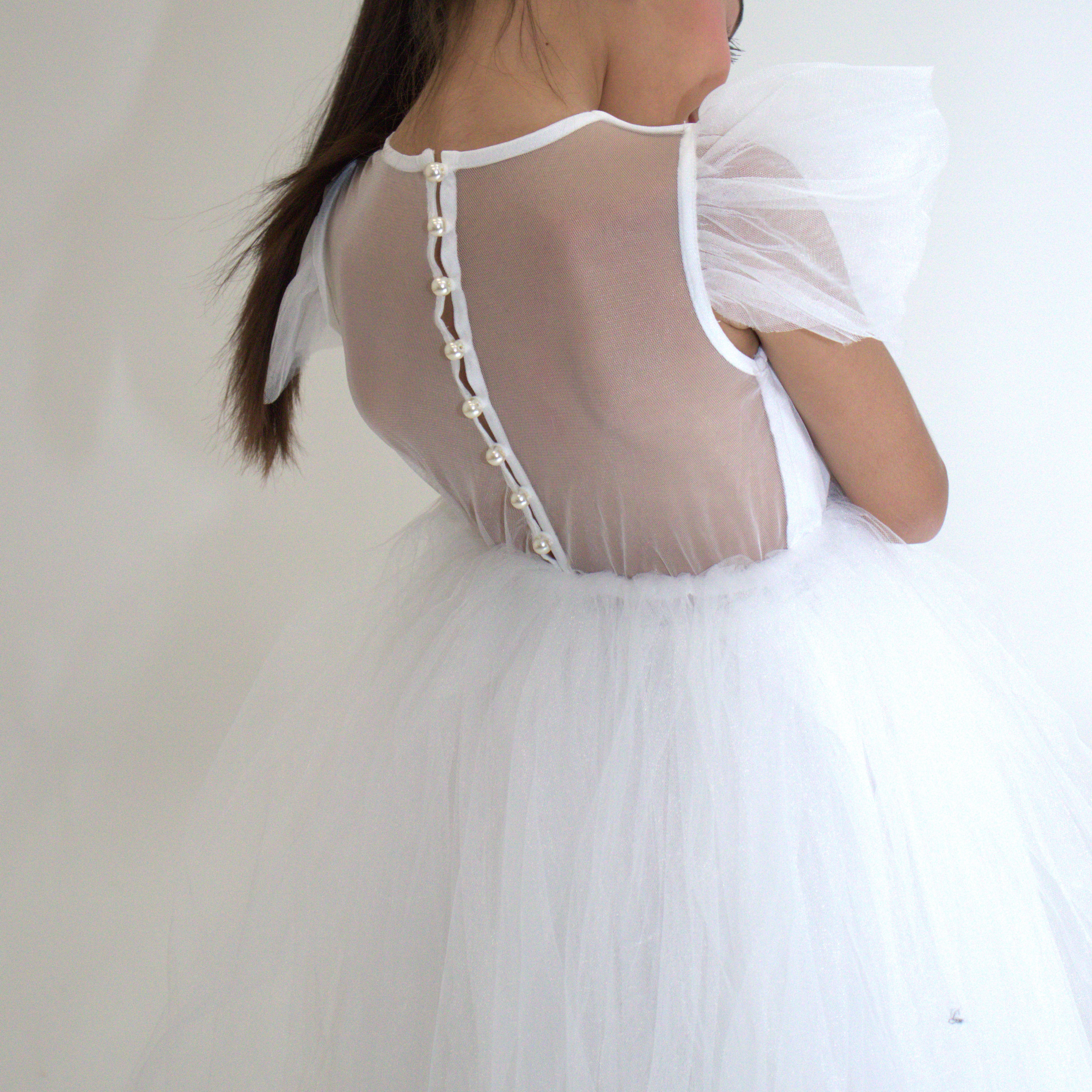 Robe de cérémonie CLARA - Blanche - Taille: 130 cm(7/8 ans) — accessoire enfant Yuko B.