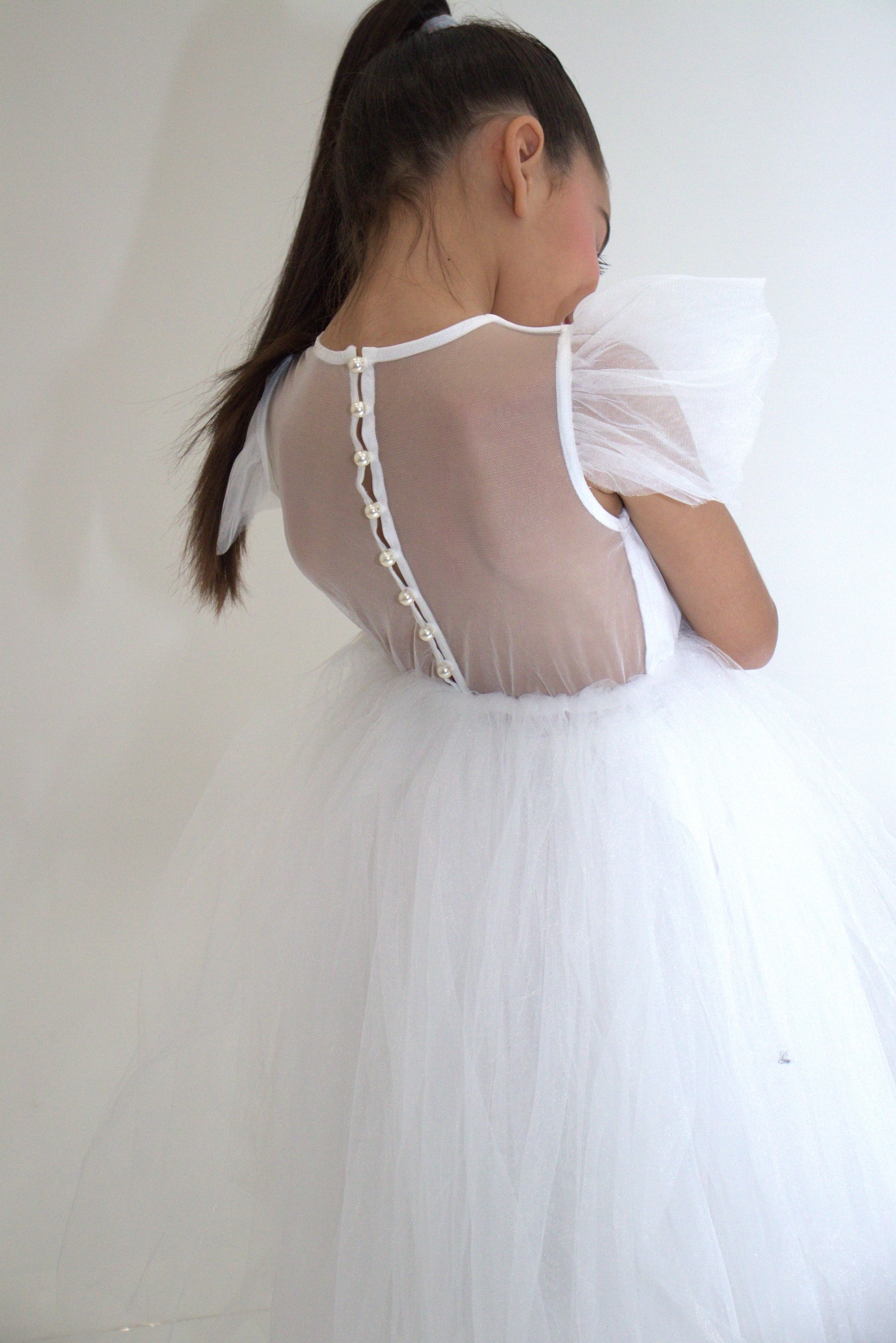 Robe de cérémonie CLARA - Blanche - Taille: 130 cm(7/8 ans) — accessoire enfant Yuko B.