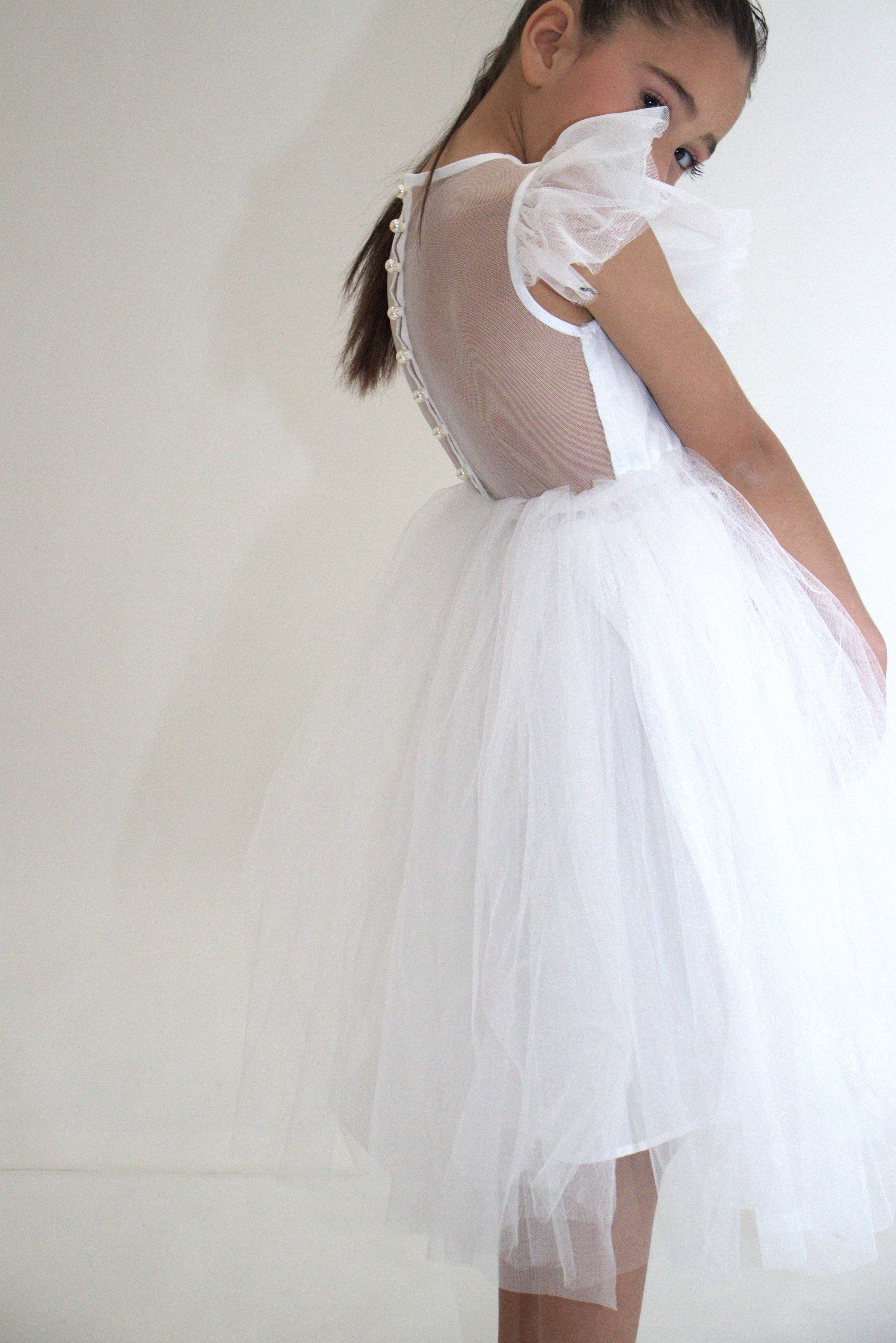 Robe de cérémonie CLARA - Blanche - Taille: 130 cm(7/8 ans) — accessoire enfant Yuko B.
