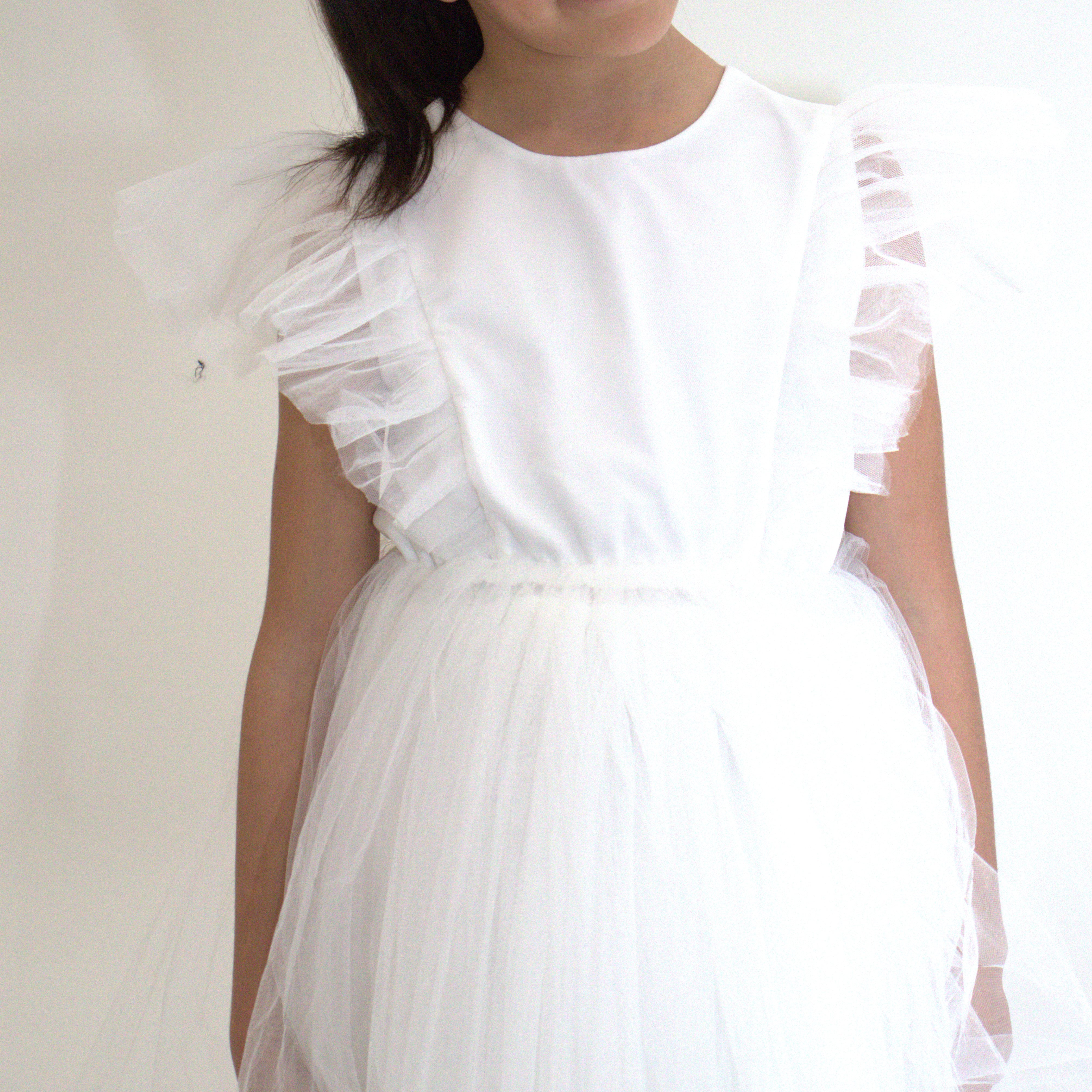 Robe de cérémonie CLARA - Blanche - Taille: 130 cm(7/8 ans) — accessoire enfant Yuko B.