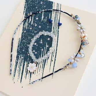 Coffret premium de 3 accessoires de mode pour enfants - Victoria - Bleu - Yuko B.