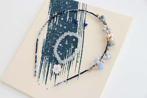 Coffret premium de 3 accessoires de mode pour enfants - Victoria - Bleu - Yuko B.