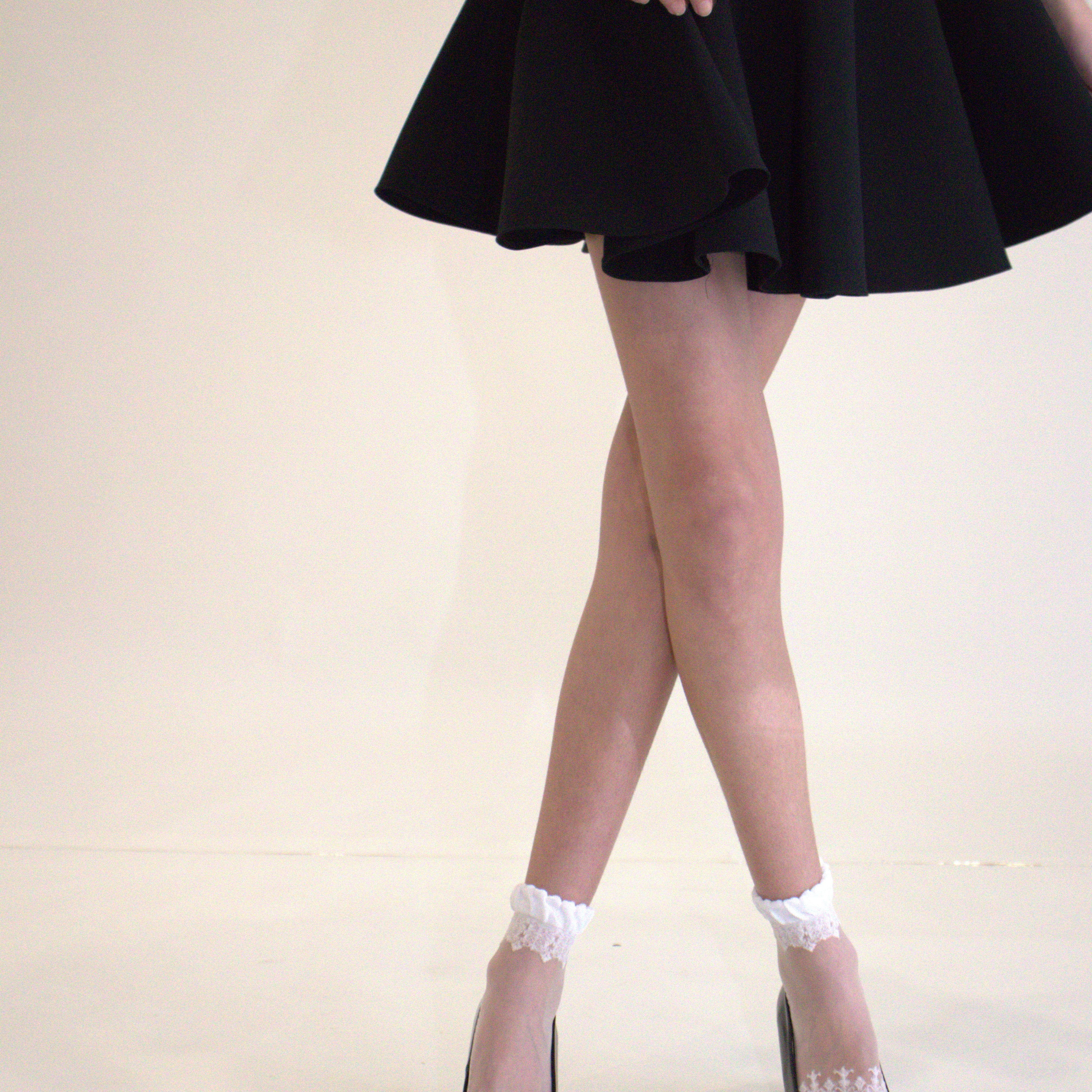 DIVA - blanc - La chaussette femme en voile ultra-résistant détail — Yuko B.