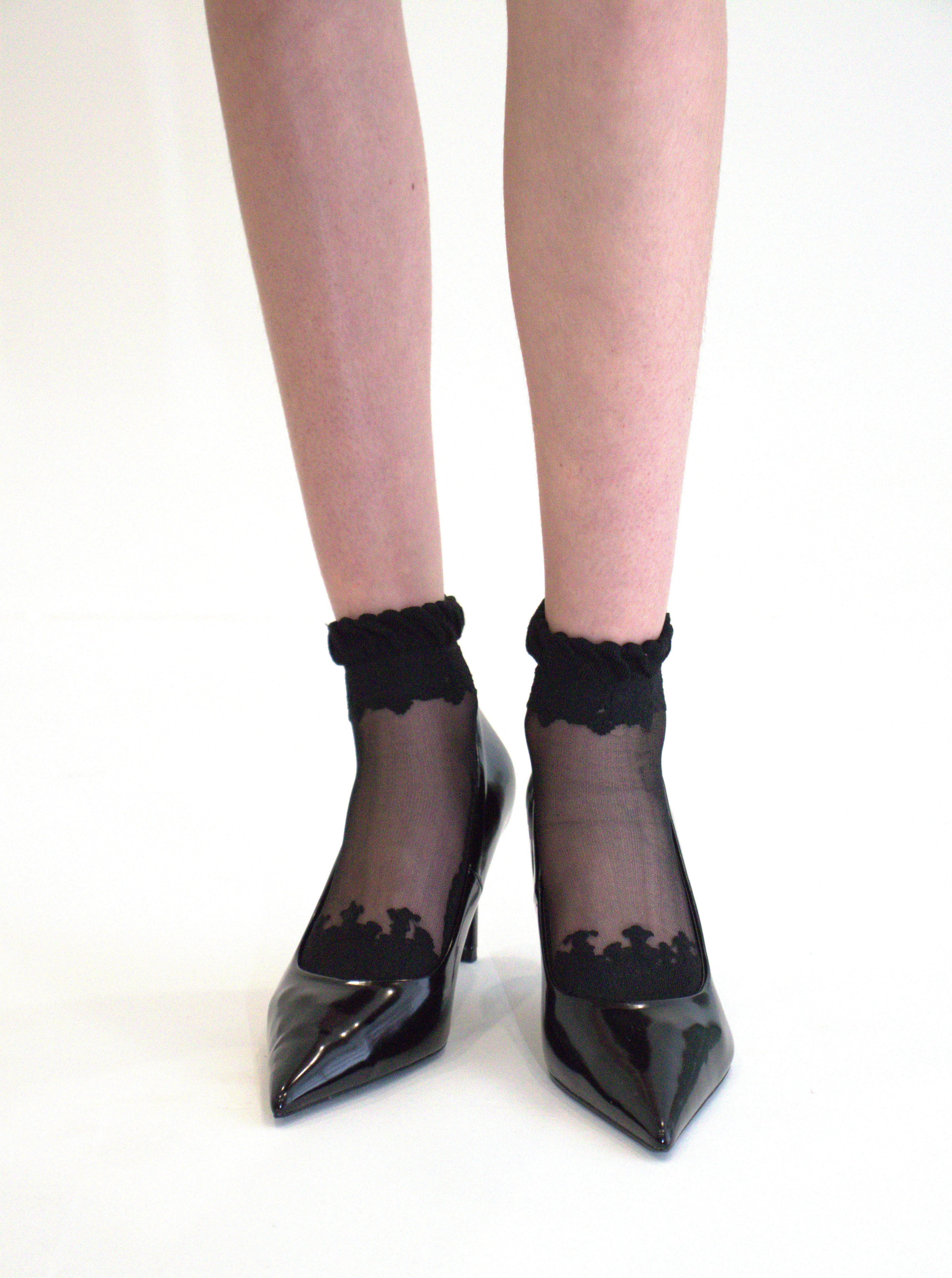 DIVA - Noir - La chaussette femme en voile ultra-résistant détail — Yuko B.