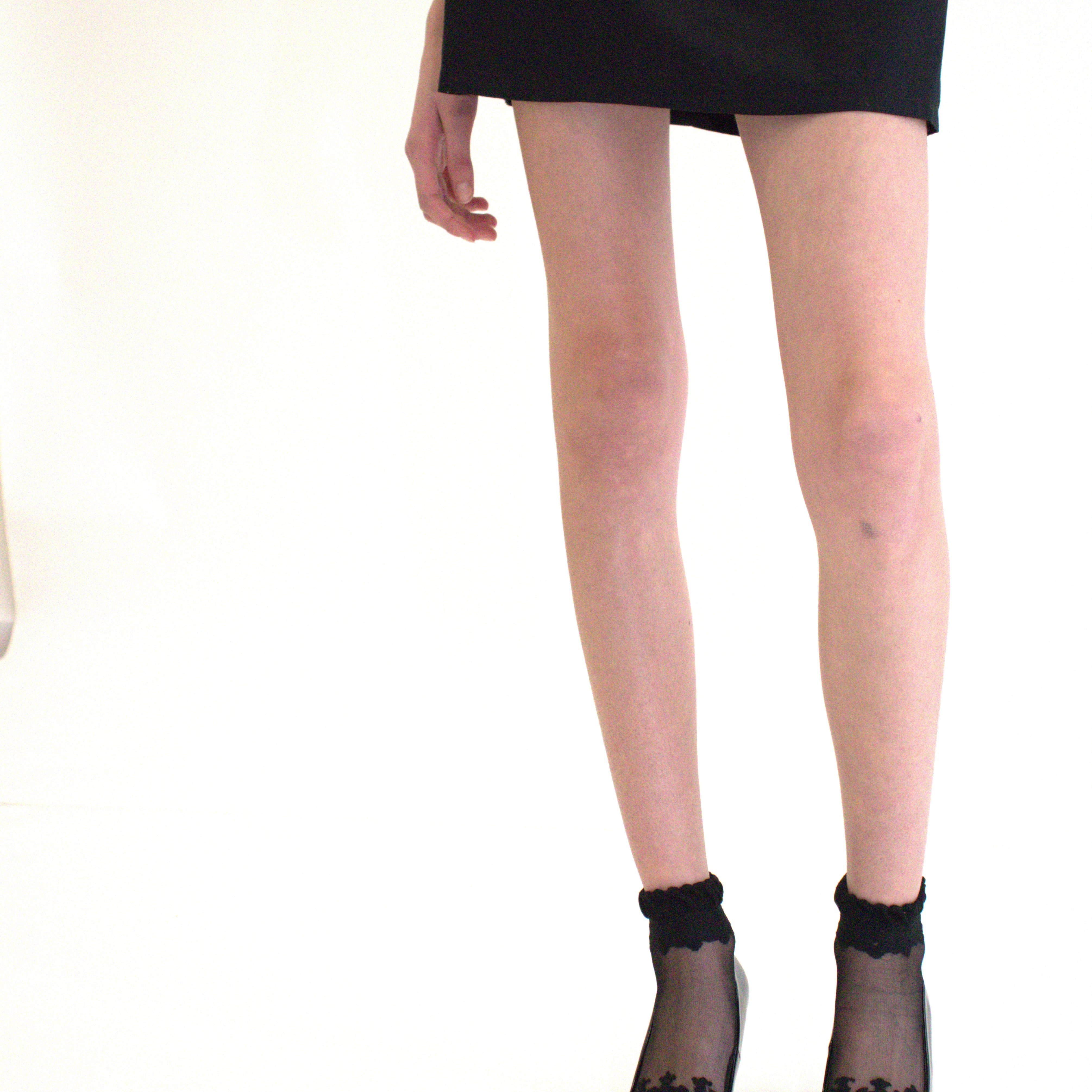 DIVA - Noir - La chaussette femme en voile ultra-résistant zoom matière — Yuko B.