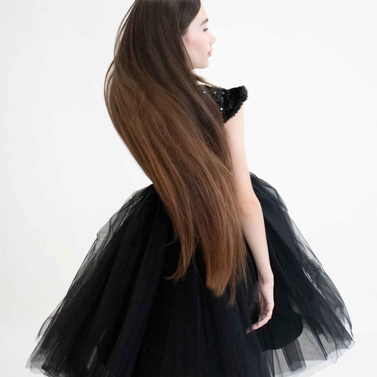 Robe de cérémonie FIONA Noir - Taille 150cm (9/10 ans) — accessoire enfant Yuko B.