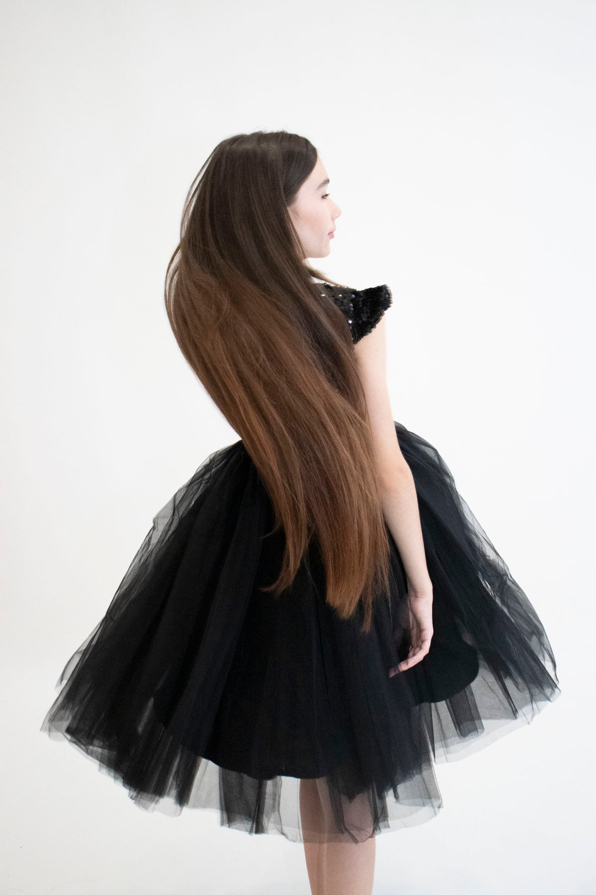 Robe de cérémonie FIONA Noir - Taille 150cm (9/10 ans) — accessoire enfant Yuko B.