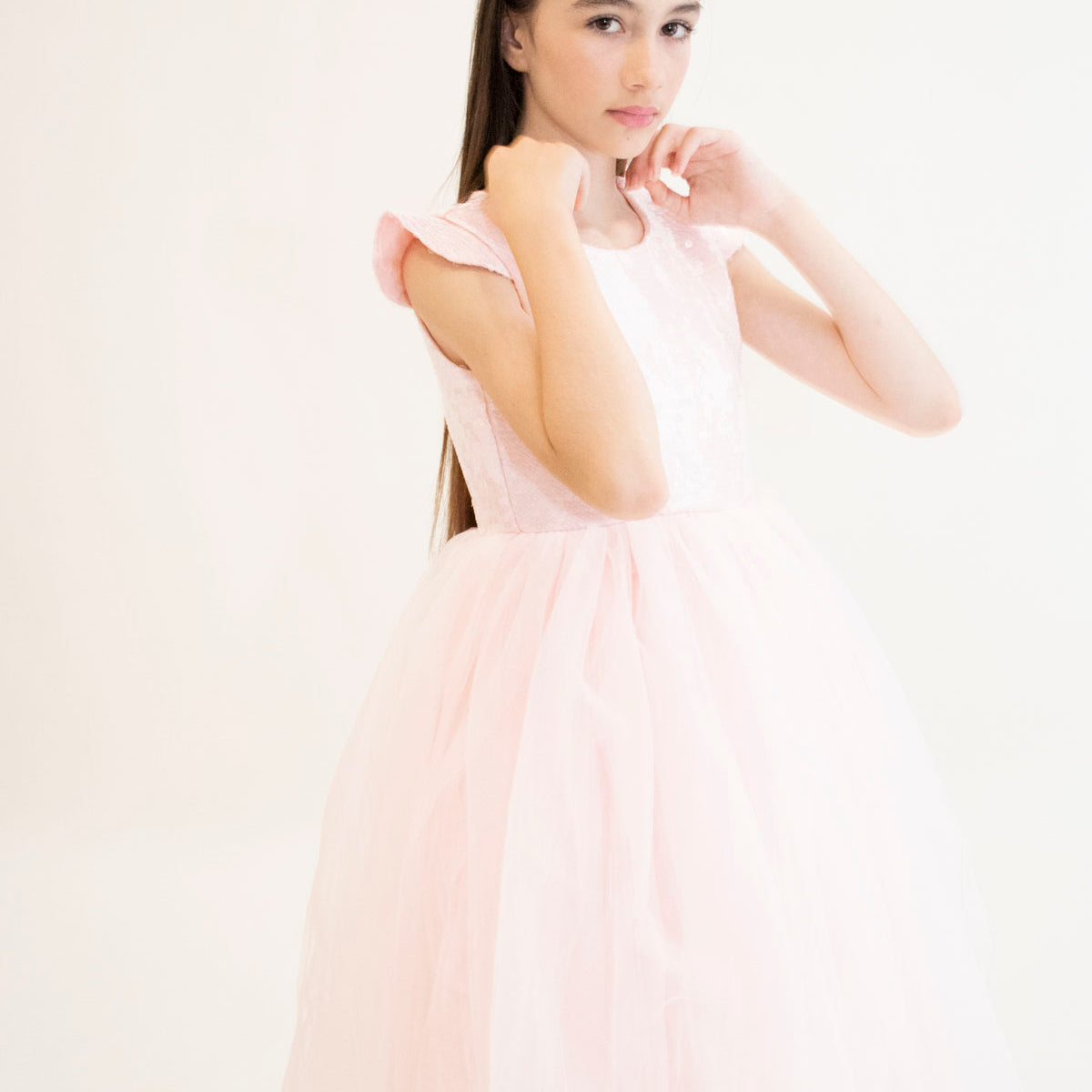 Robe de cérémonie FIONA Rose - Taille 150cm (9/10 ans) ouvert — Yuko B.