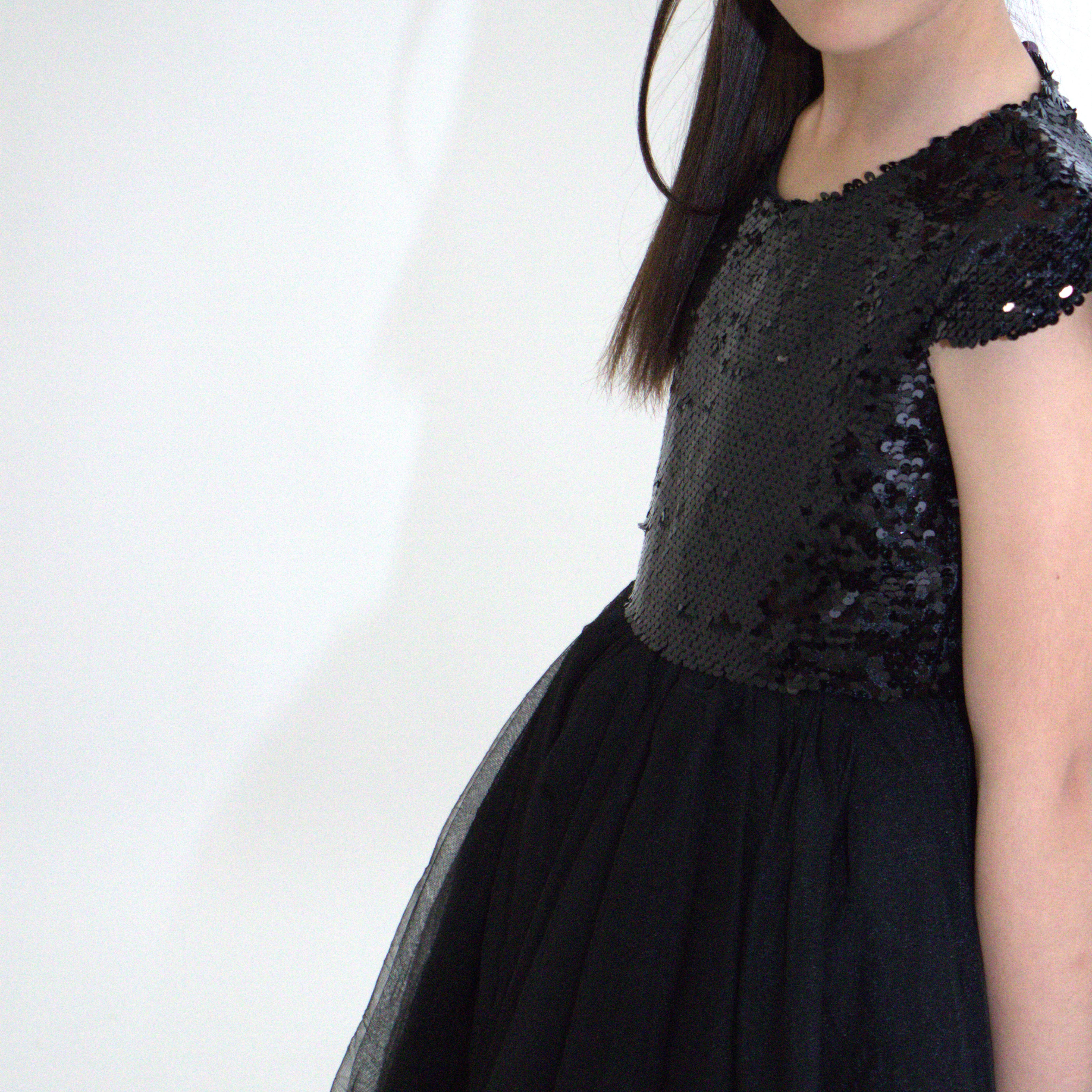 Robe de cérémonie FIONA Noir - Taille 150cm (9/10 ans) — accessoire enfant Yuko B.
