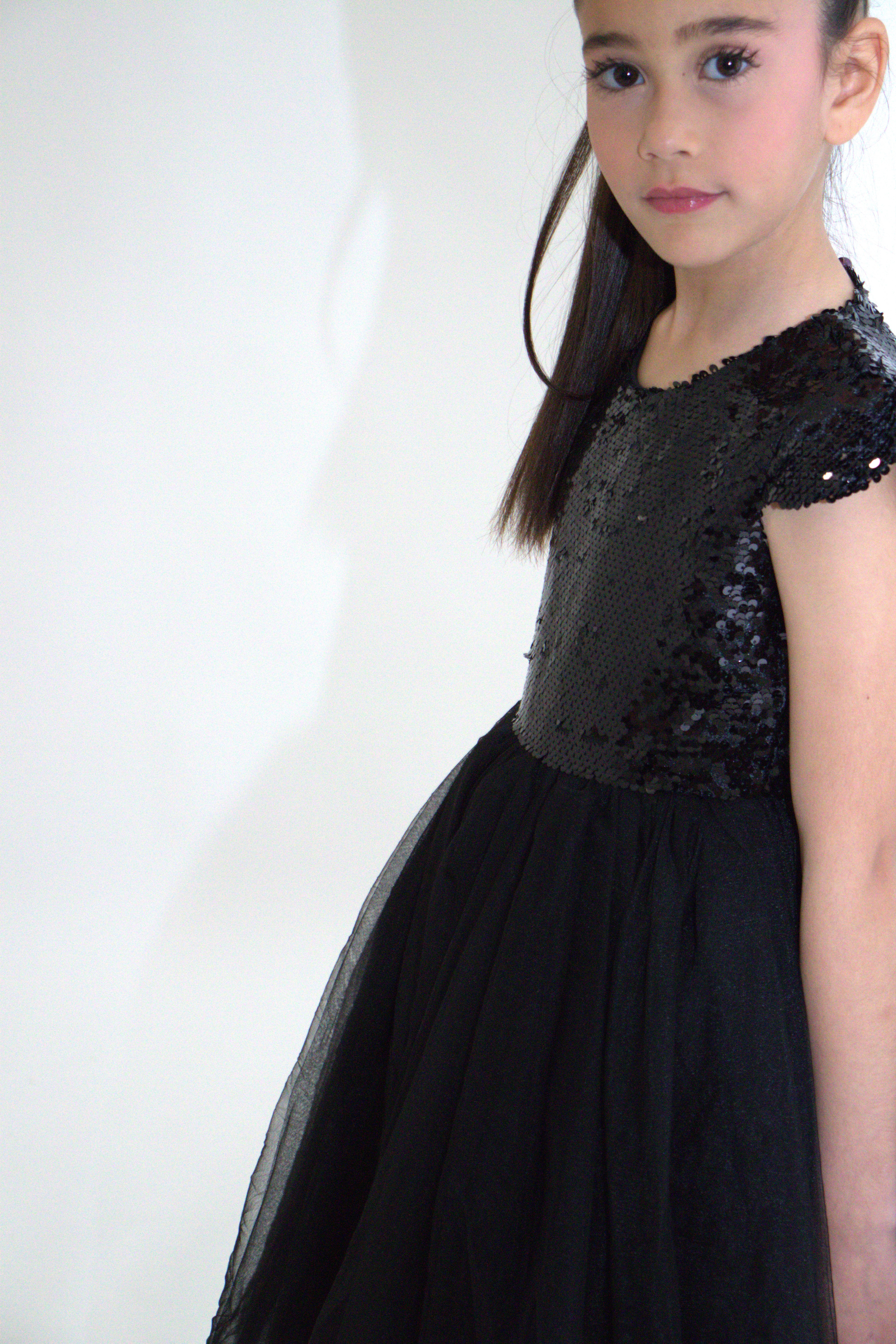 Robe de cérémonie FIONA Noir - Taille 150cm (9/10 ans) — accessoire enfant Yuko B.