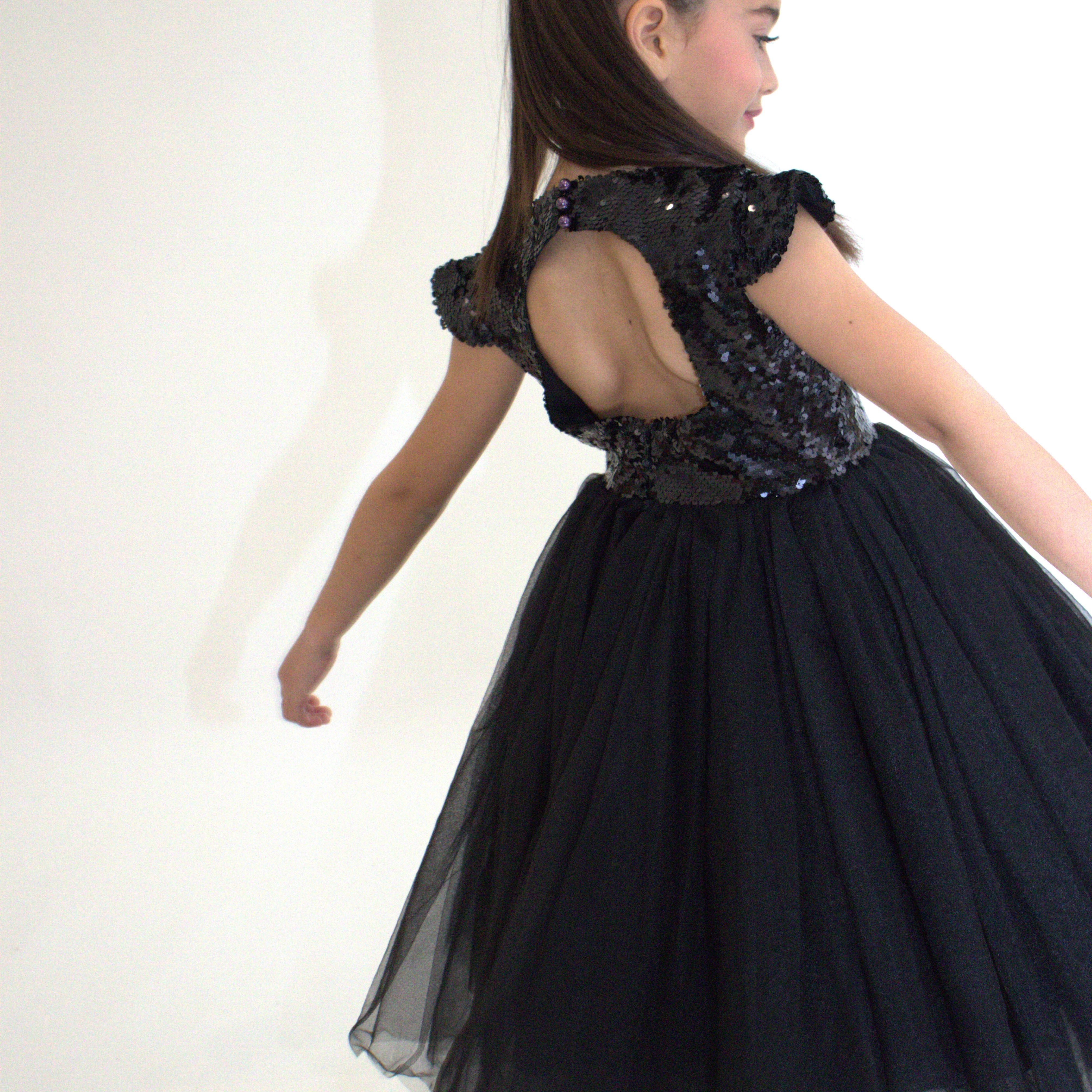 Robe de cérémonie FIONA Noir - Taille 150cm (9/10 ans) — accessoire enfant Yuko B.