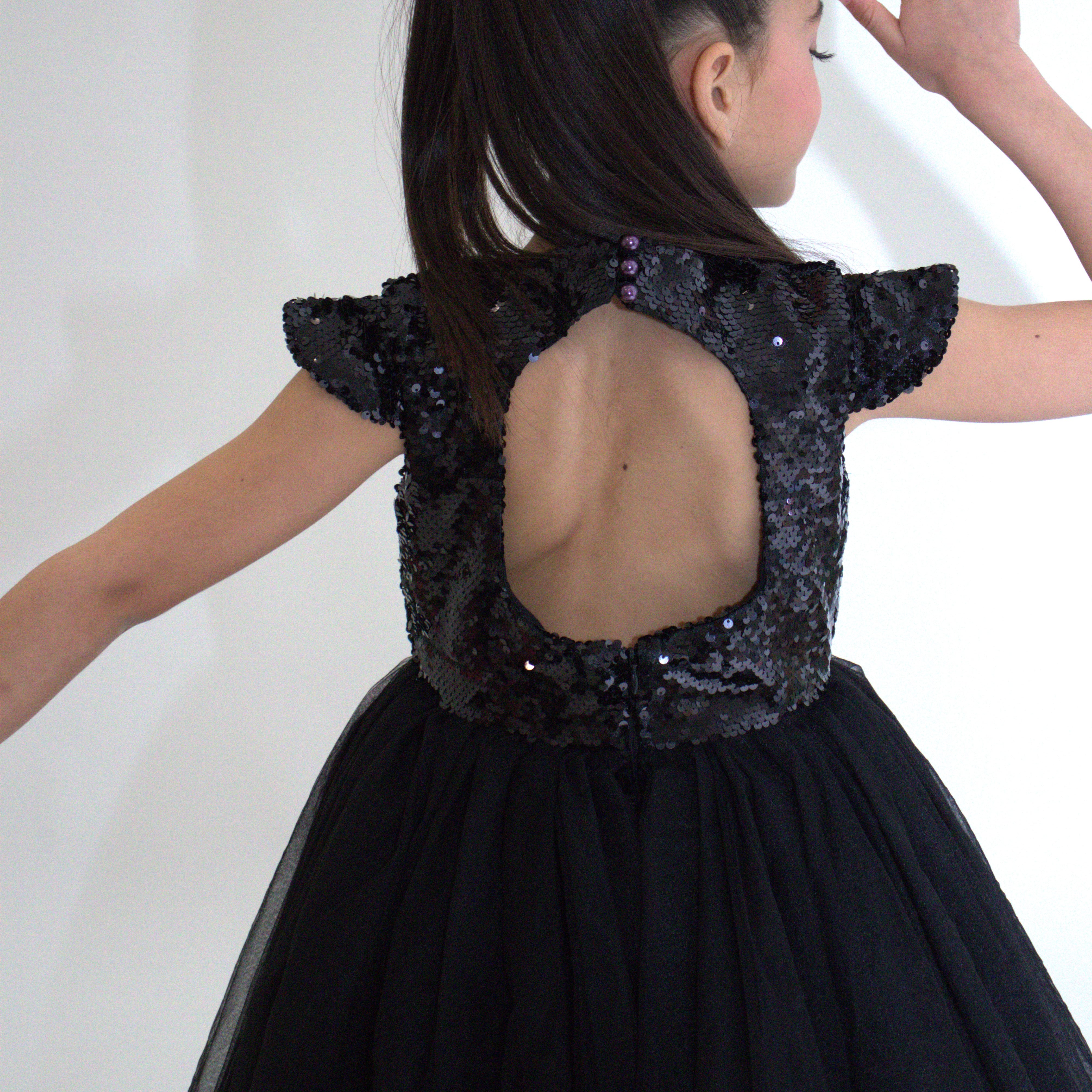 Robe de cérémonie FIONA Noir - Taille 150cm (9/10 ans) — accessoire enfant Yuko B.