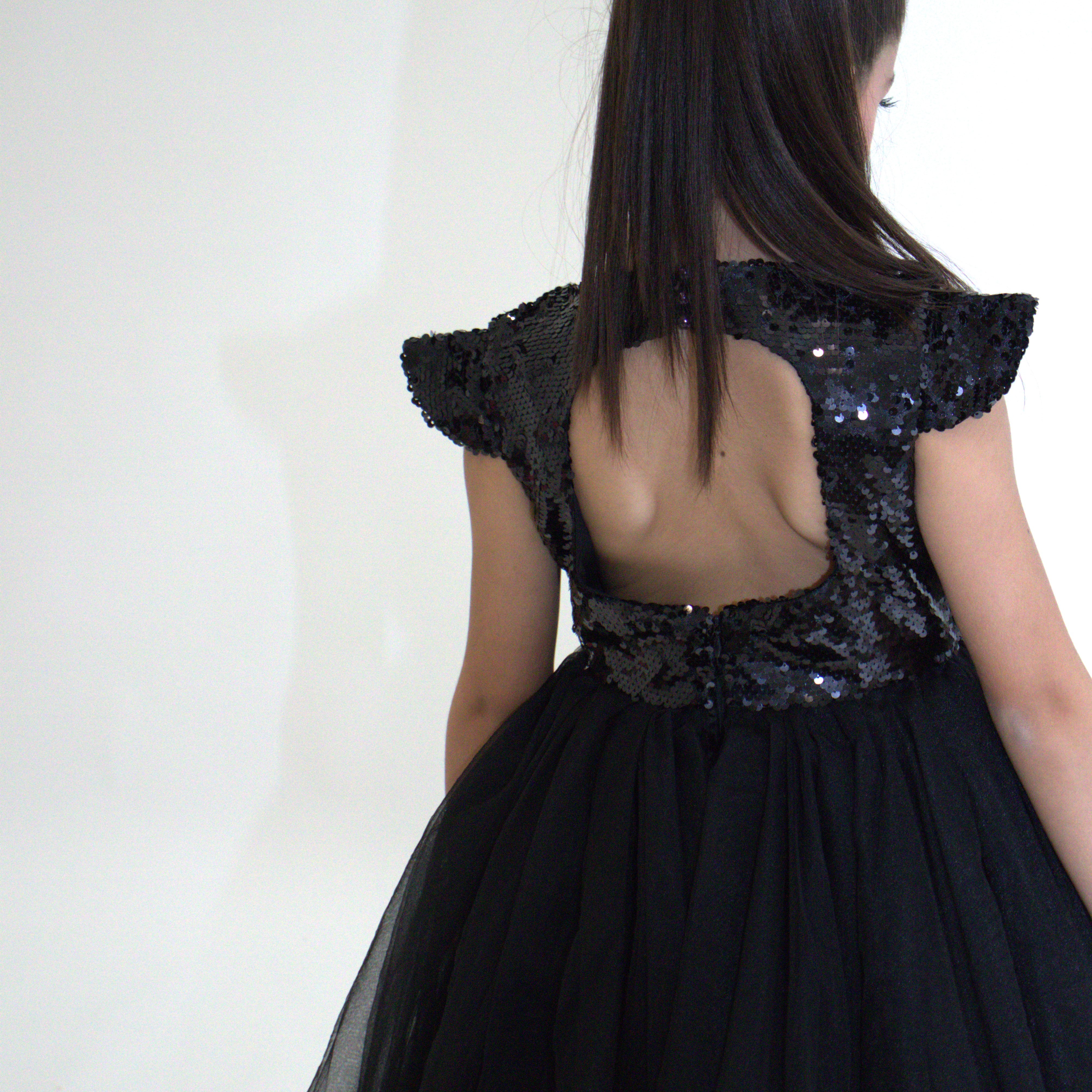 Robe de cérémonie FIONA Noir - Taille 150cm (9/10 ans) — accessoire enfant Yuko B.