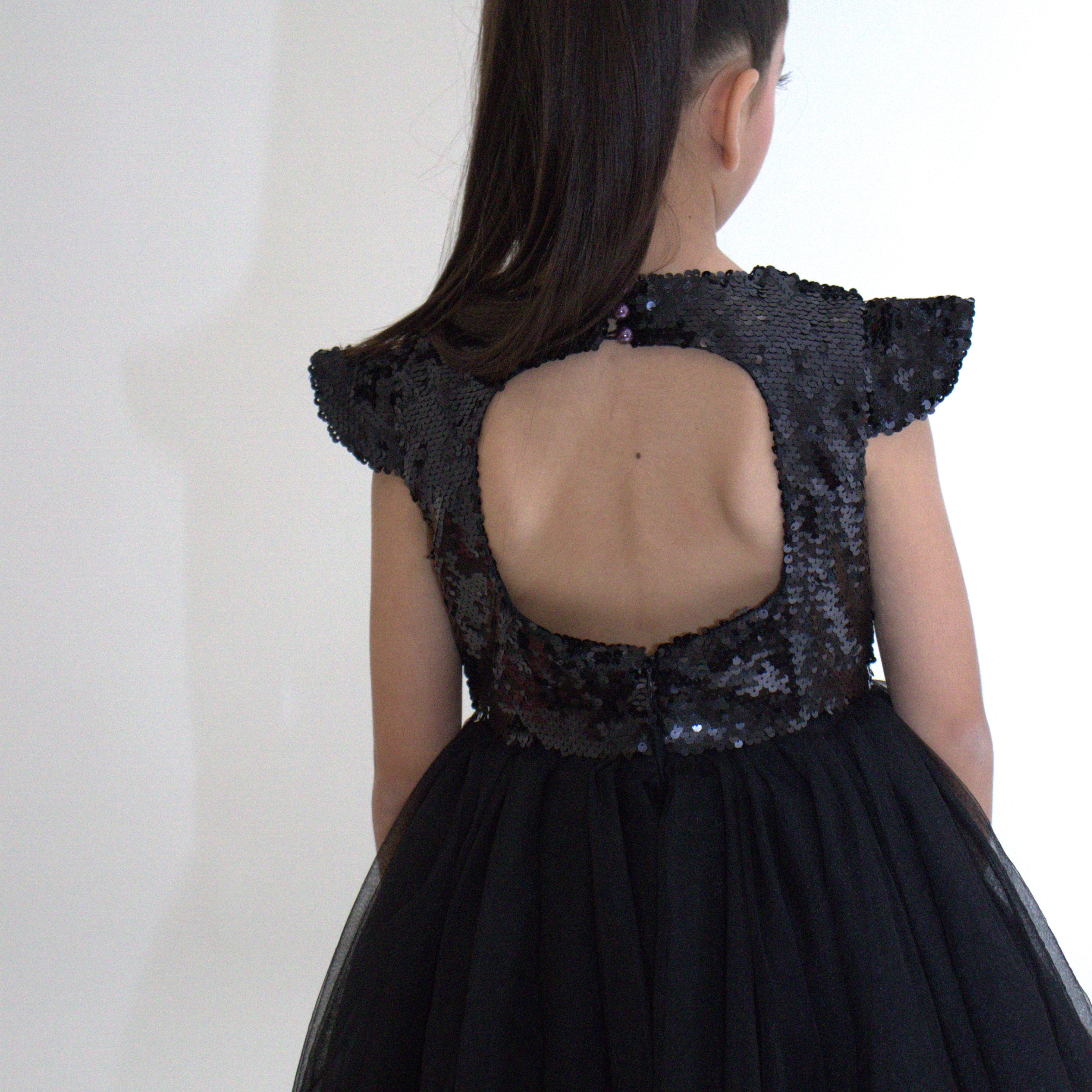 Robe de cérémonie FIONA Noir - Taille 130cm (7/8 ans) — accessoire enfant Yuko B.