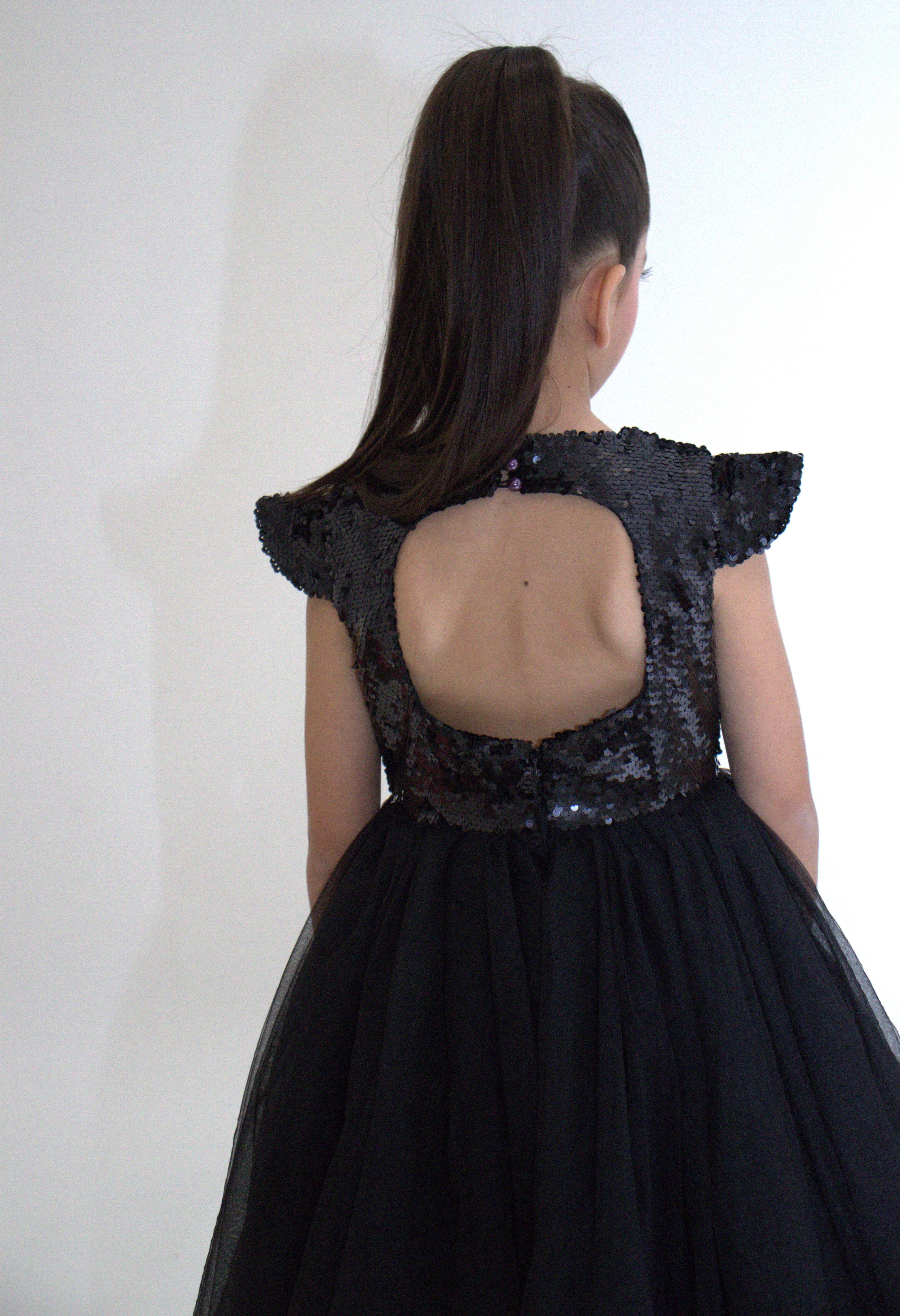 Robe de cérémonie FIONA Noir - Taille 130cm (7/8 ans) — accessoire enfant Yuko B.
